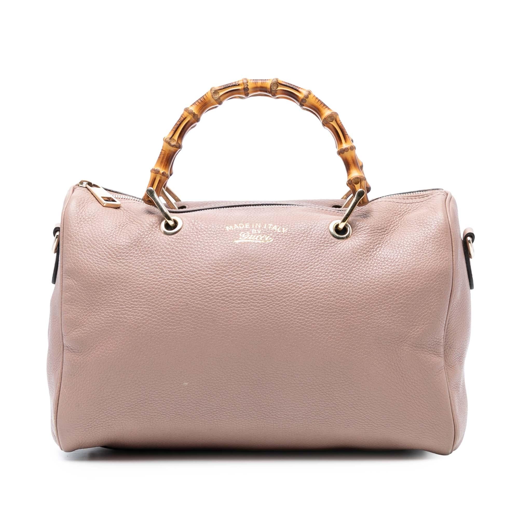 Gucci Medium Calfskin Bamboo Shopper Boston Bag