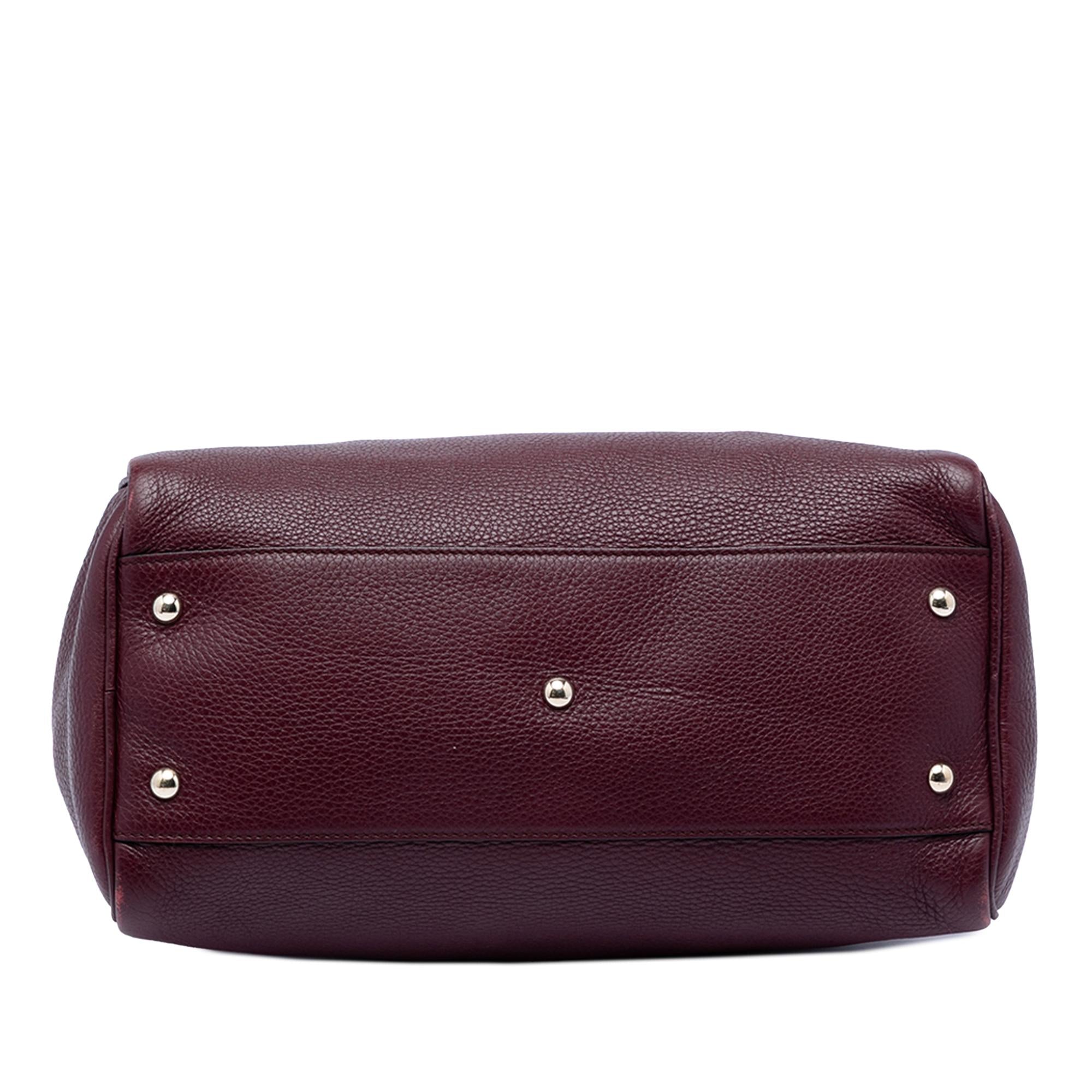 Gucci Medium Calfskin Bamboo Shopper Boston Bag