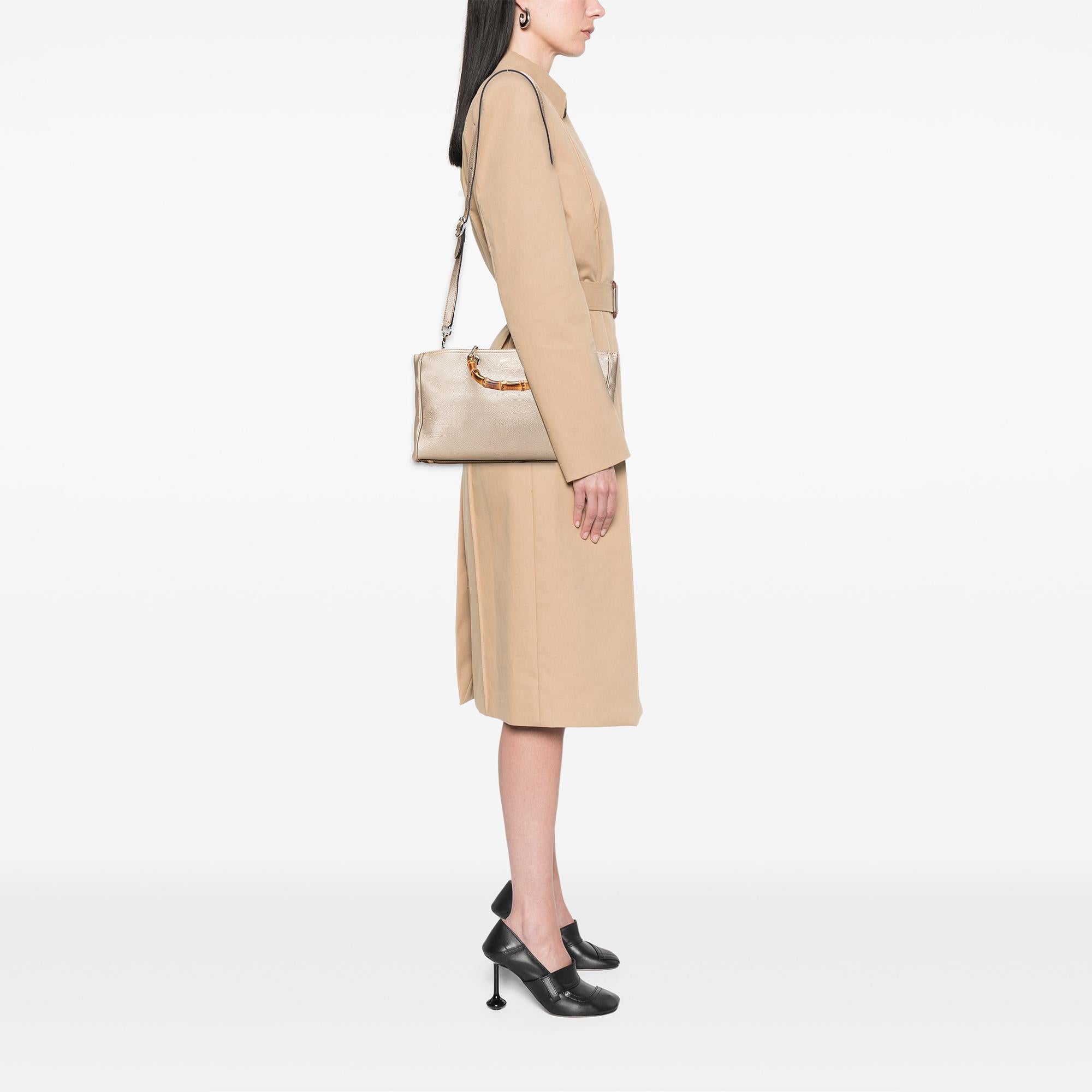 Gucci Medium Calfskin Bamboo Shopper Satchel