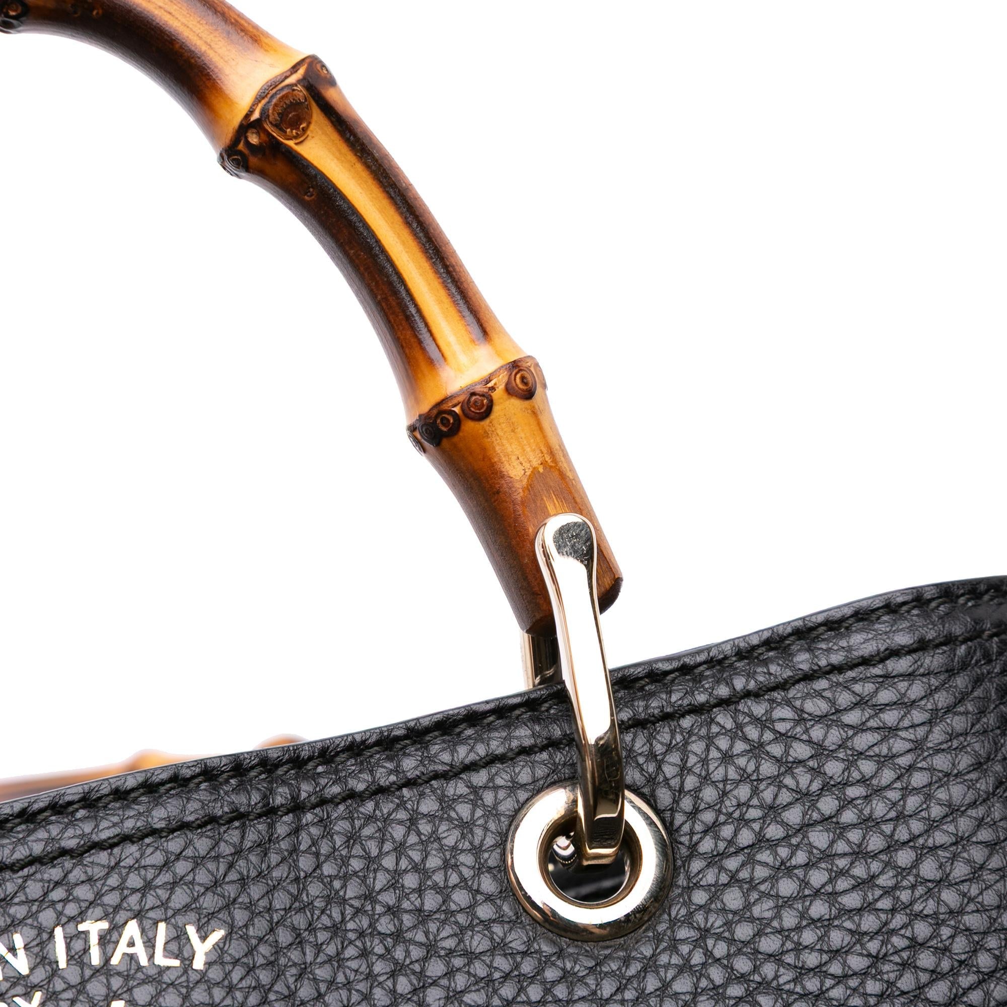 Gucci Medium Calfskin Bamboo Shopper Satchel