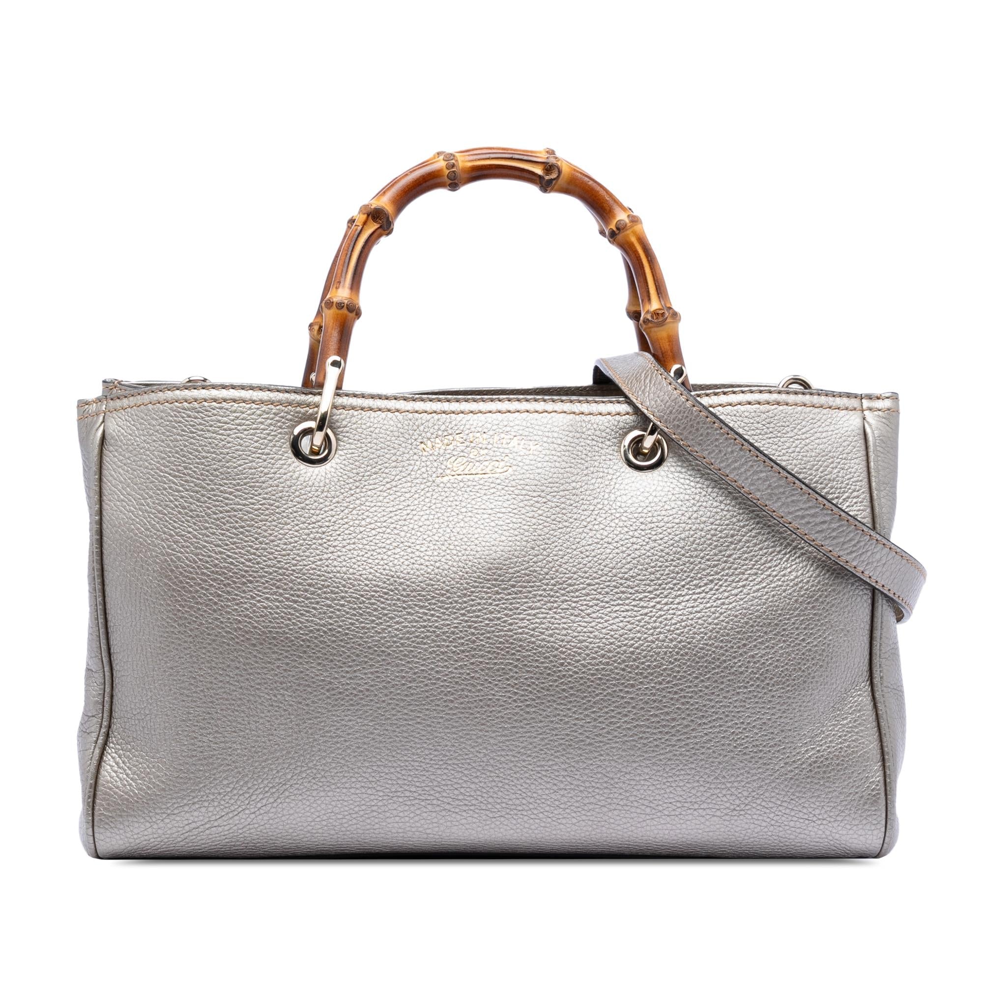 Gucci Medium Calfskin Bamboo Shopper Satchel
