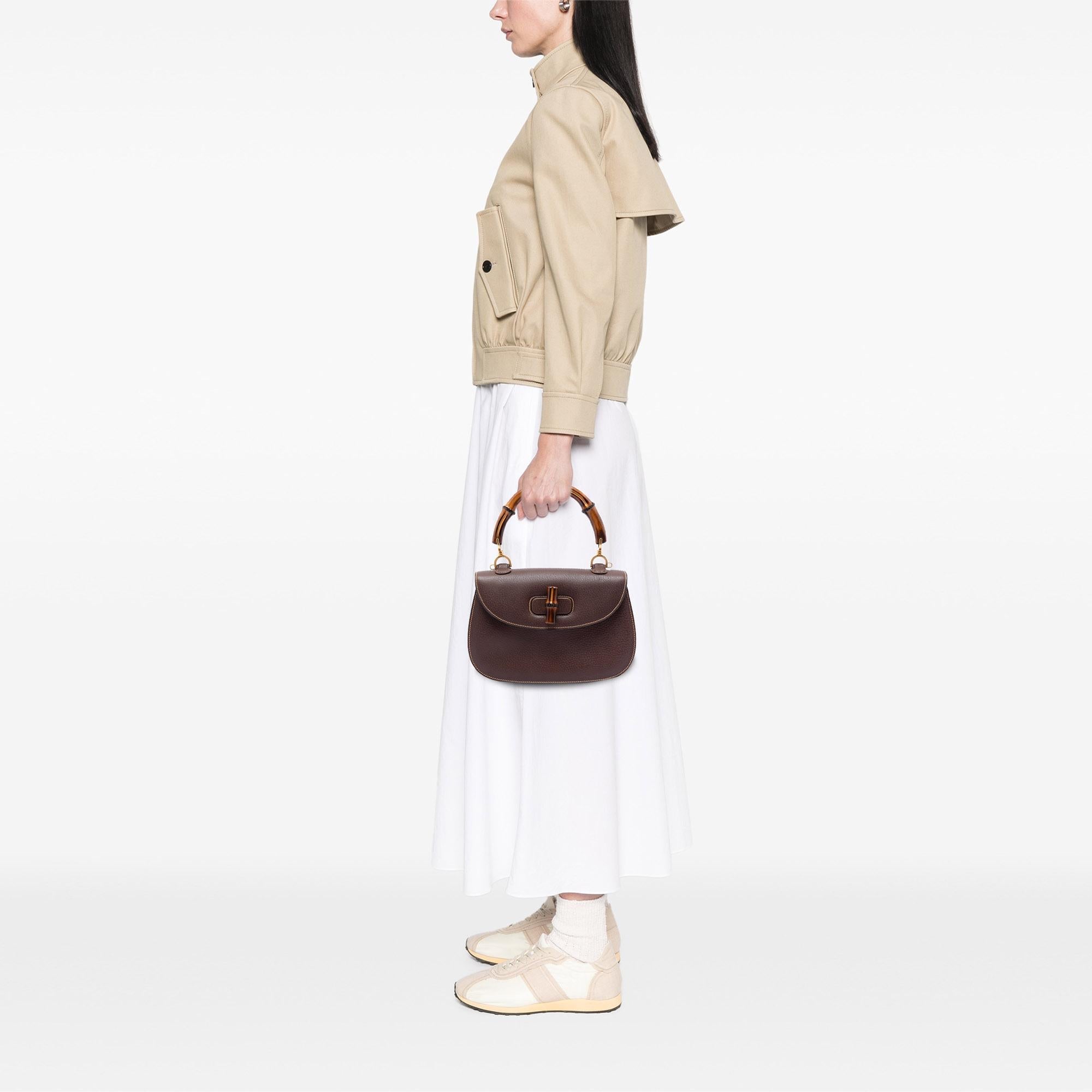 Gucci Medium Calfskin Bamboo Top Handle Bag
