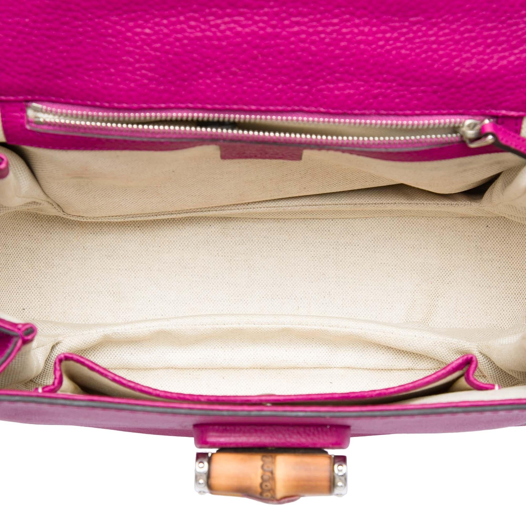 Gucci Medium Calfskin Bamboo Top Handle Bag