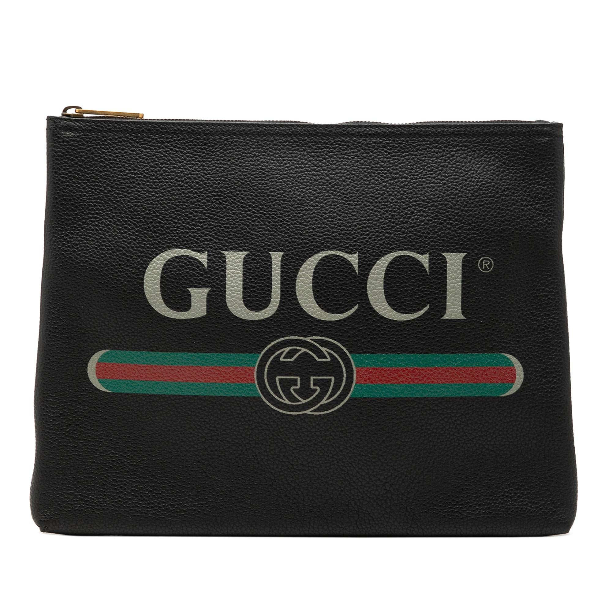 Gucci Medium Calfskin Logo Portfolio Clutch