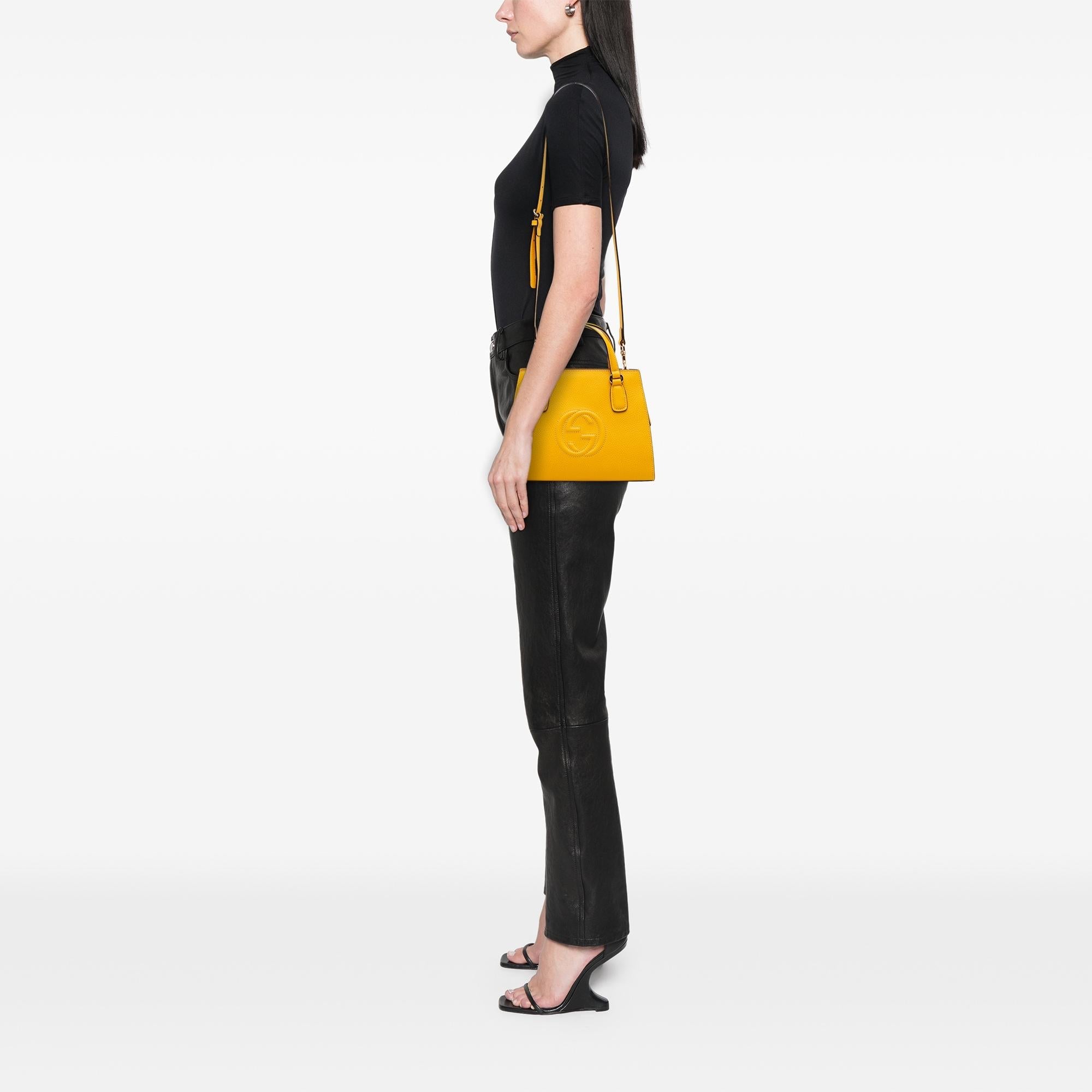 Gucci Medium Calfskin Soho Top Handle Convertible Tote