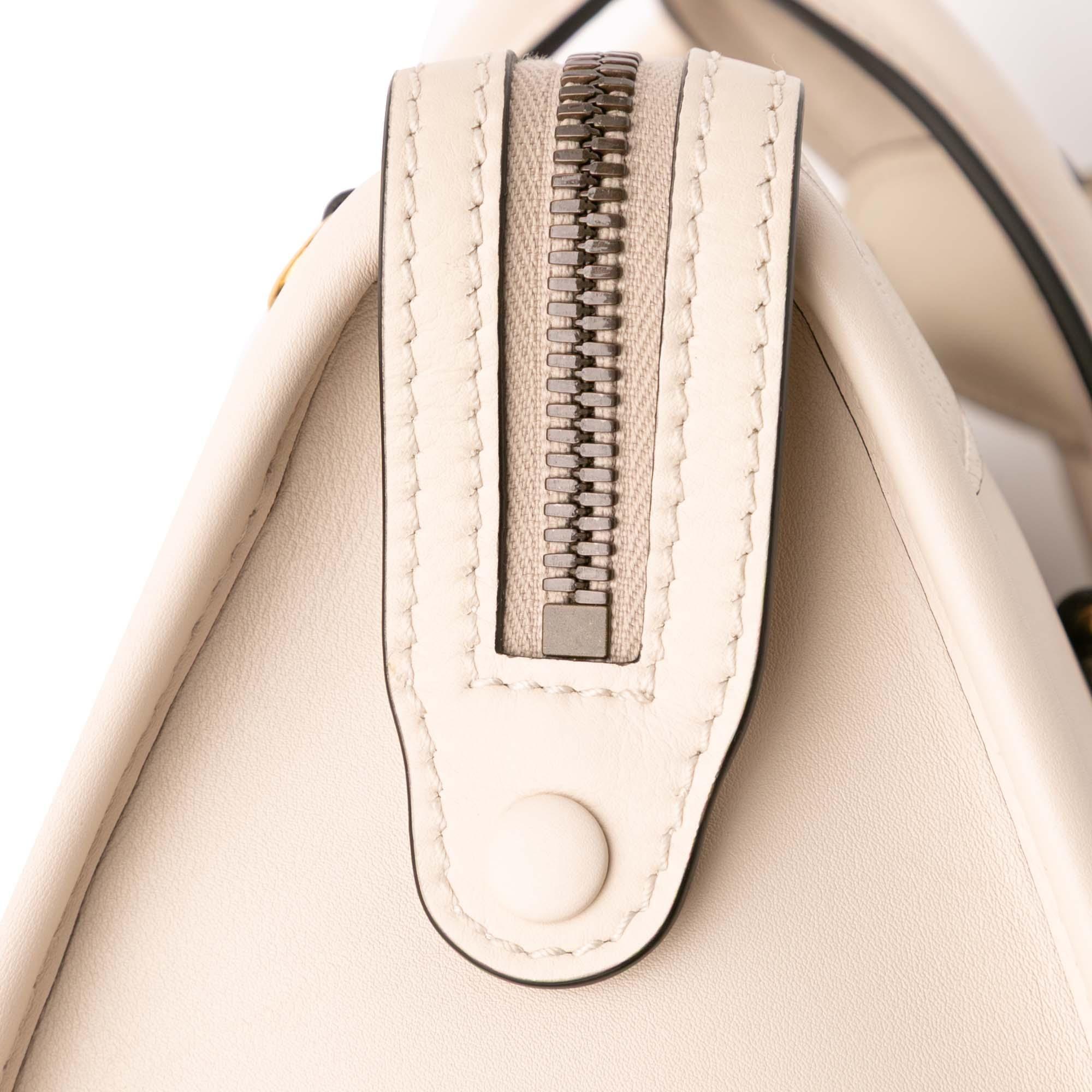 Gucci Medium Calfskin Web Bauletto Top Handle Bag