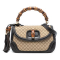 Gucci Medium Diamante Canvas New Bamboo Satchel