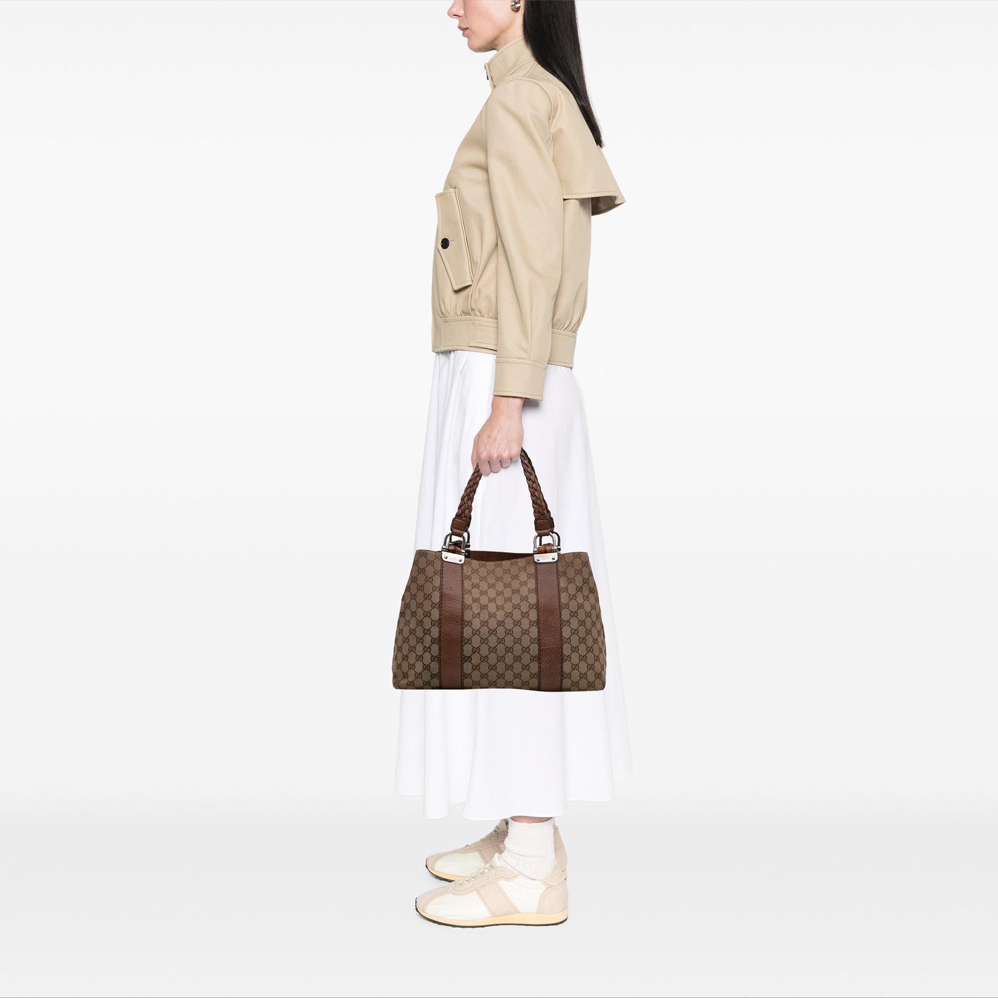 Gucci Medium GG Canvas Bamboo Libeccio Tote