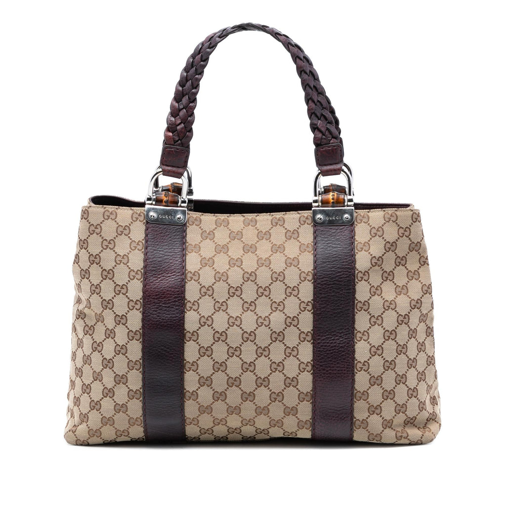 Gucci Medium GG Canvas Bamboo Libeccio Tote