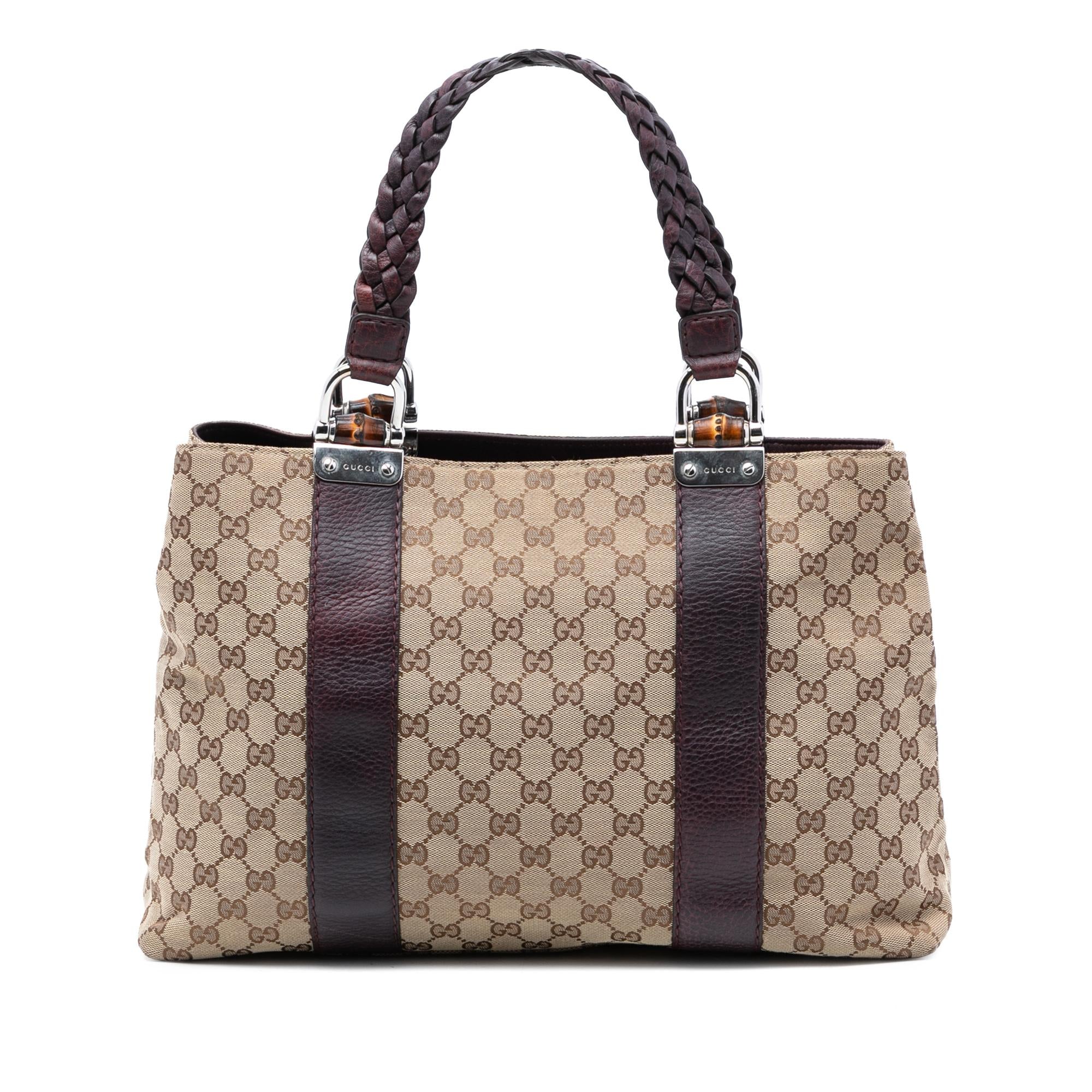 Gucci Medium GG Canvas Bamboo Libeccio Tote
