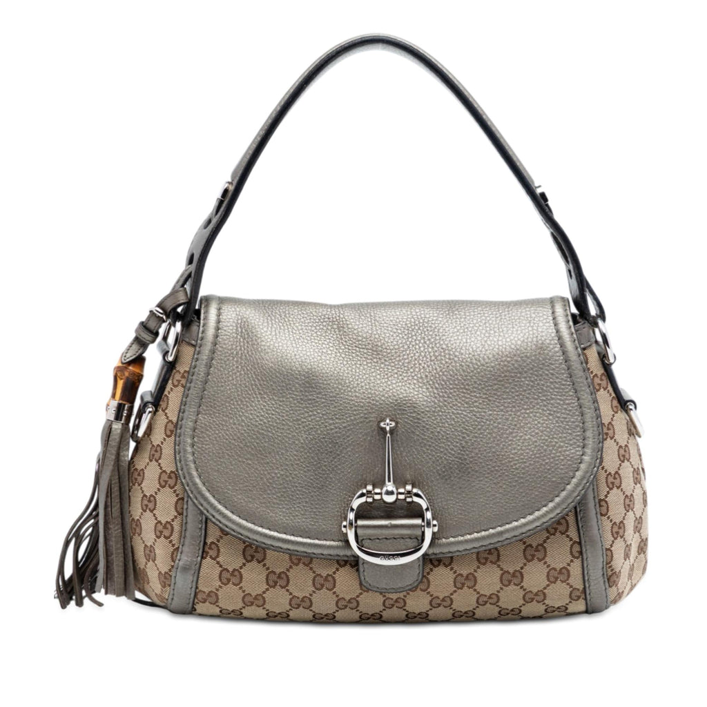 Gucci Medium GG Canvas Techno Horsebit Satchel