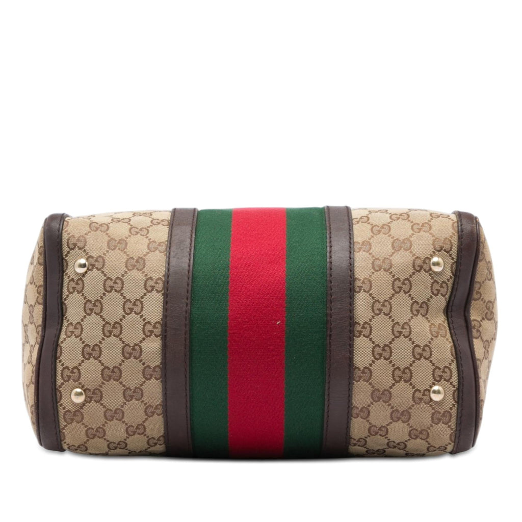 Gucci Medium GG Canvas Web Joy Boston Bag