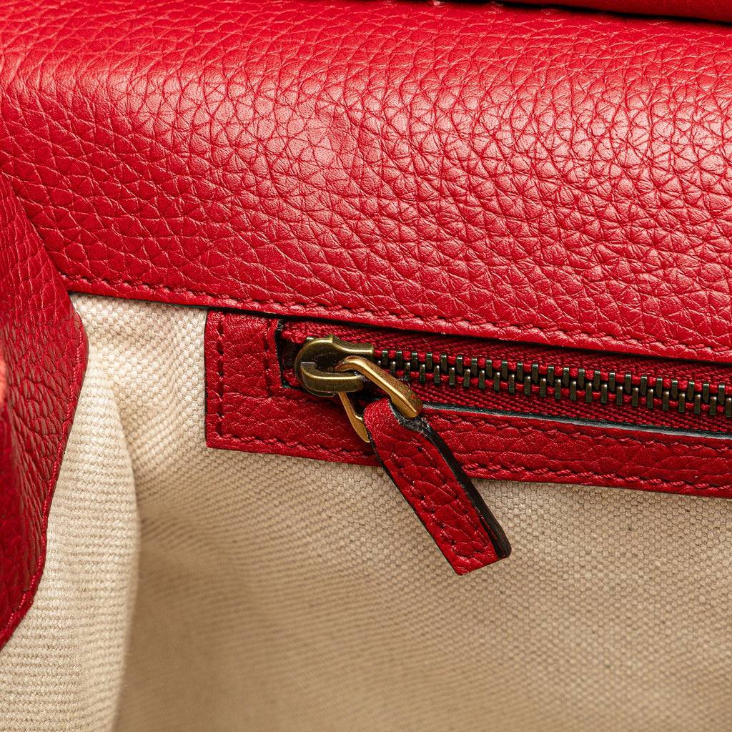 Gucci Medium GG Marmont Grained Leather Top Handle Satchel