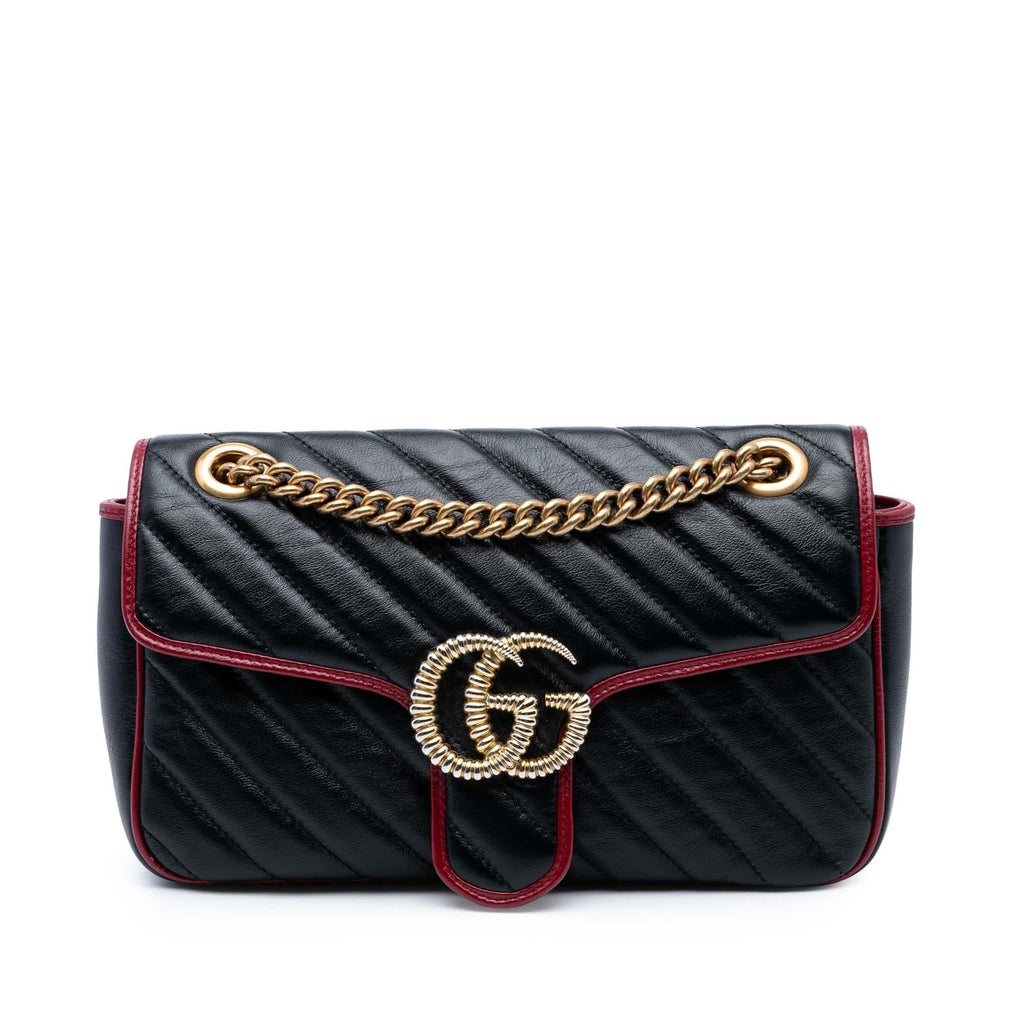 Gucci Medium GG Marmont Matelasse Diagonal Leather Torchon Shoulder Bag