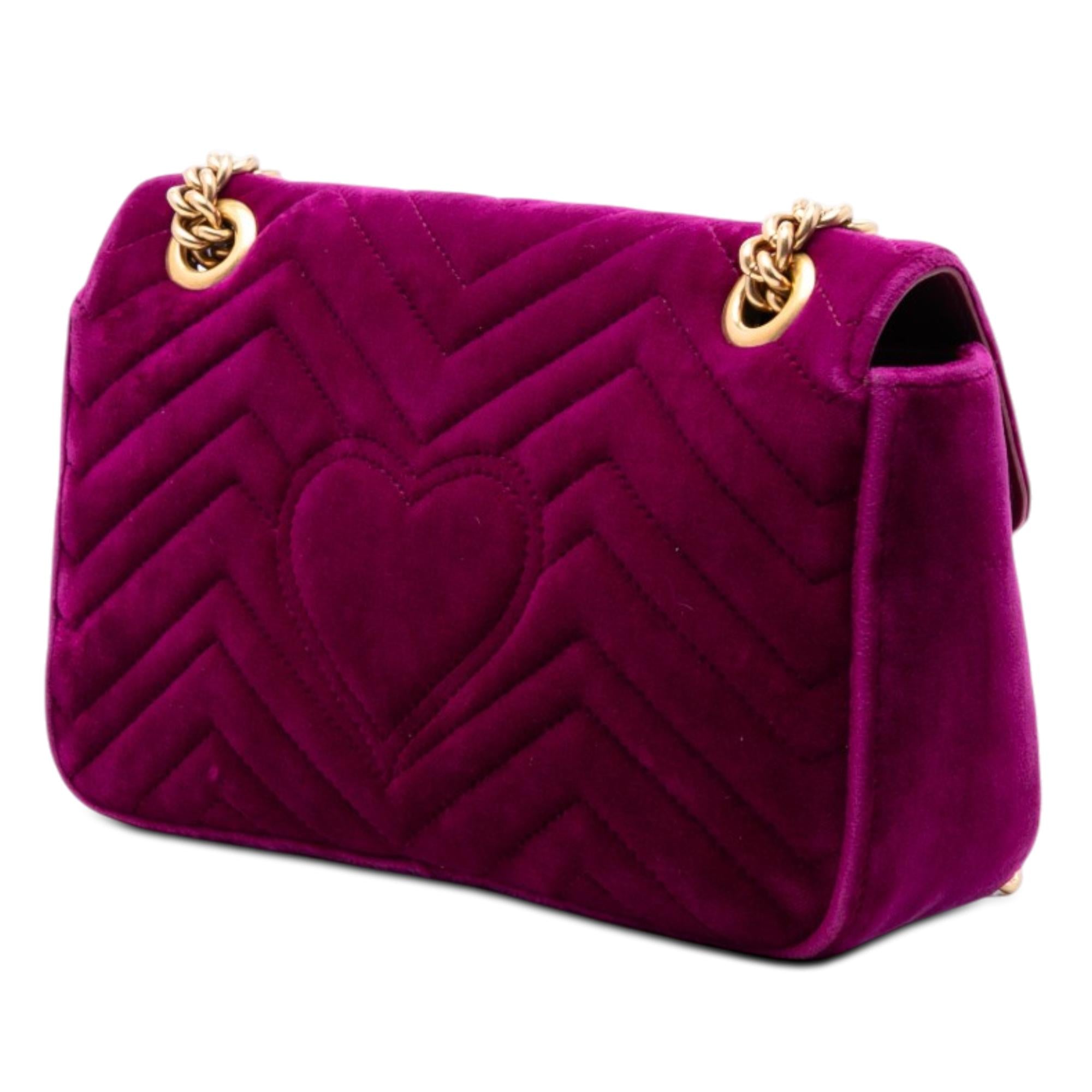 Gucci Medium GG Marmont Matelasse Velvet Shoulder Bag