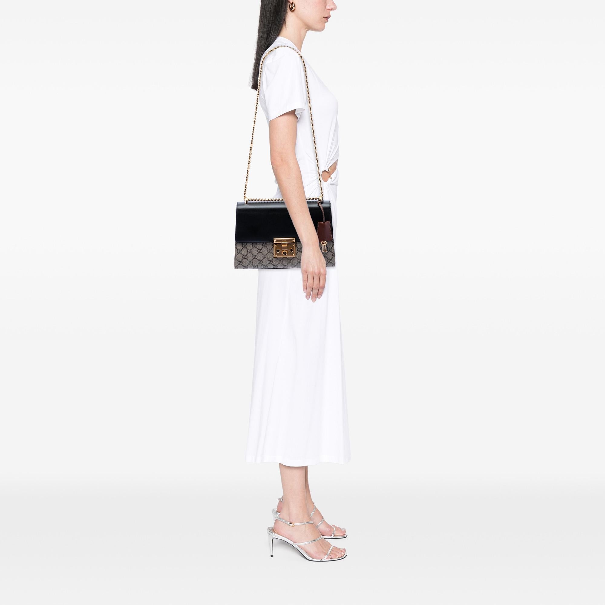 Gucci Medium GG Supreme Padlock Shoulder Bag