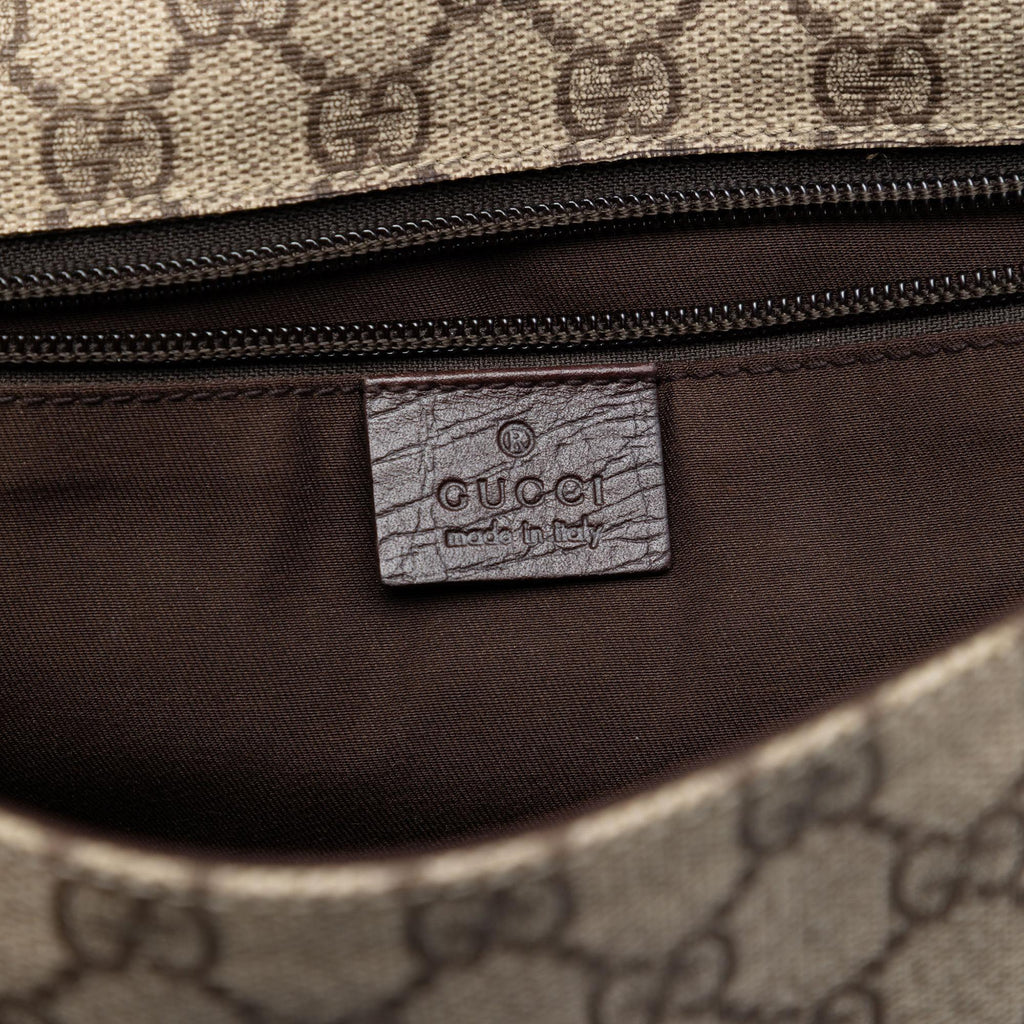 Gucci Medium GG Supreme Web Flap Messenger Bag