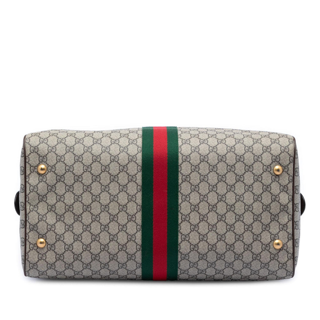 Gucci Medium GG Supreme Web Ophidia Carry On Duffle Bag
