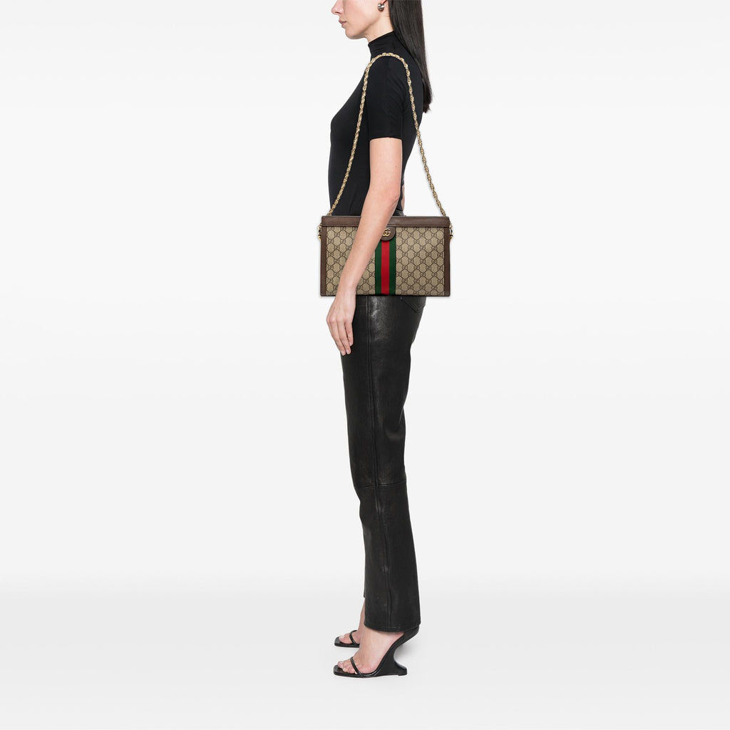 Gucci Medium GG Supreme Web Ophidia Chain Shoulder Bag