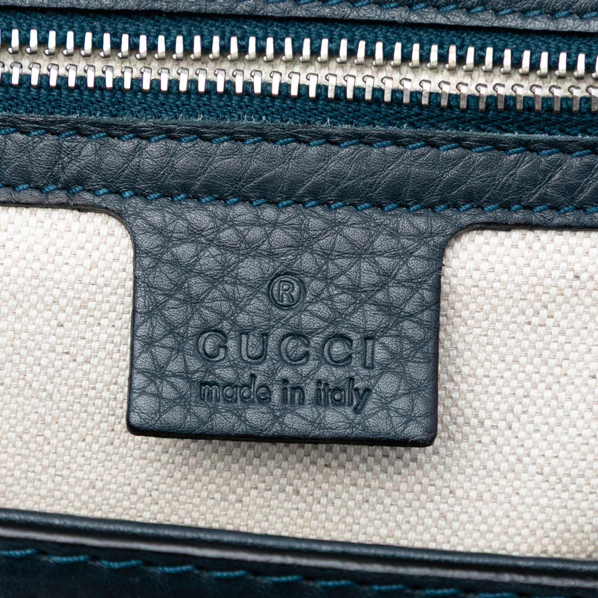 Gucci Medium Guccissima New Bamboo Top Handle Bag