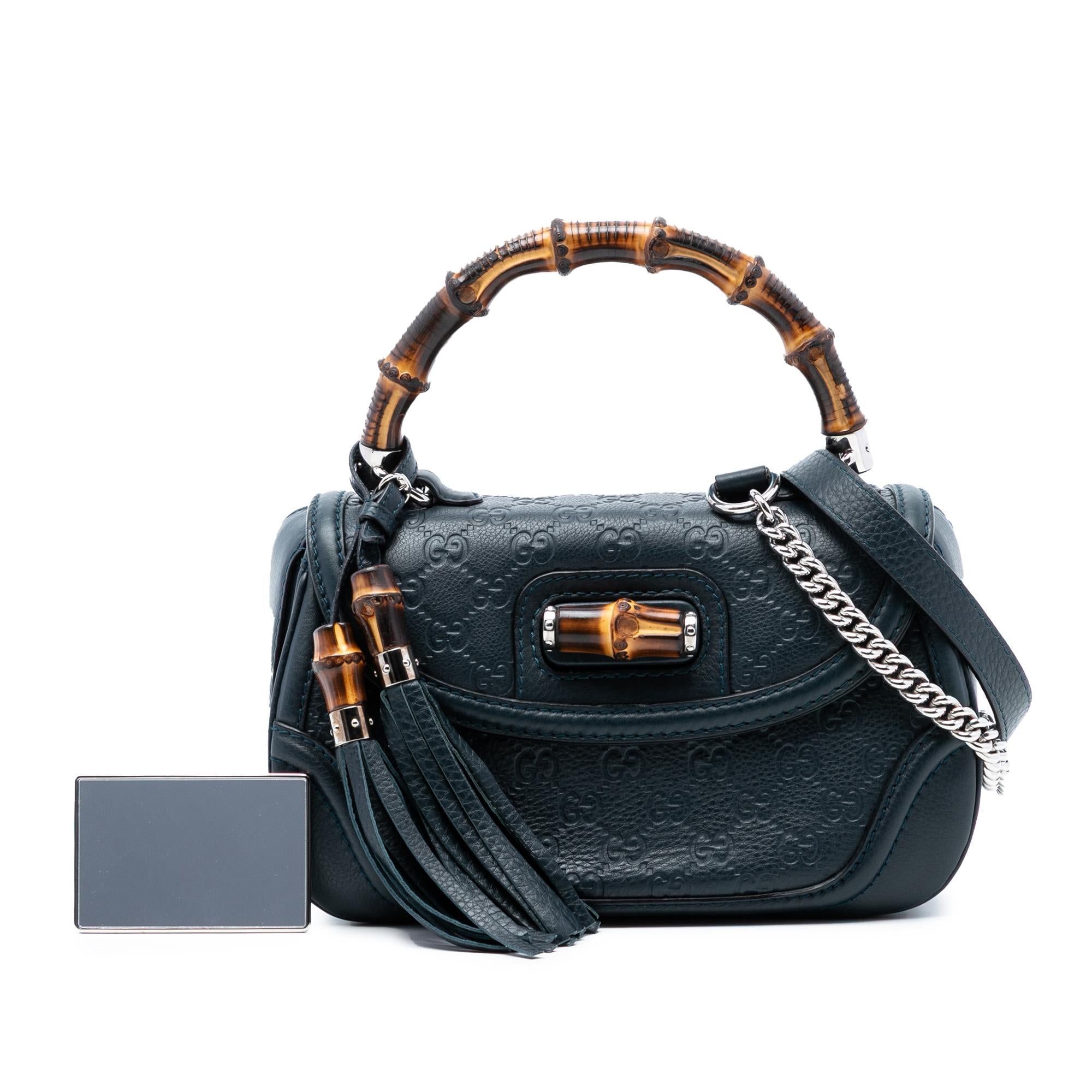 Gucci Medium Guccissima New Bamboo Top Handle Bag