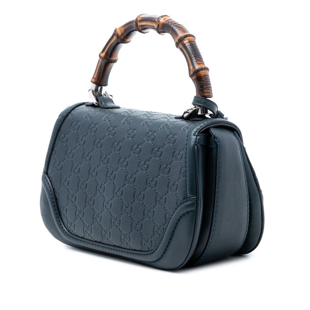 Gucci Medium Guccissima New Bamboo Top Handle Bag