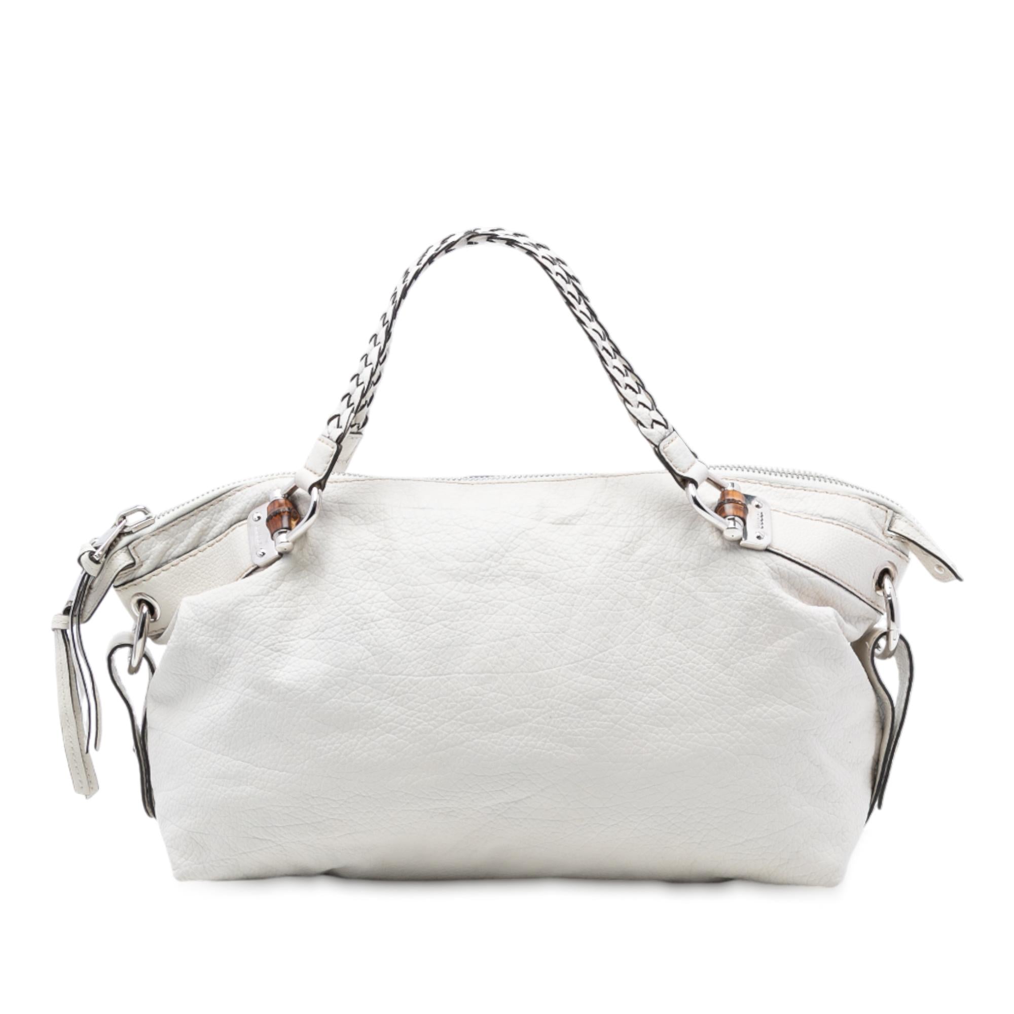 Gucci Medium Leather Bamboo Bar Tote