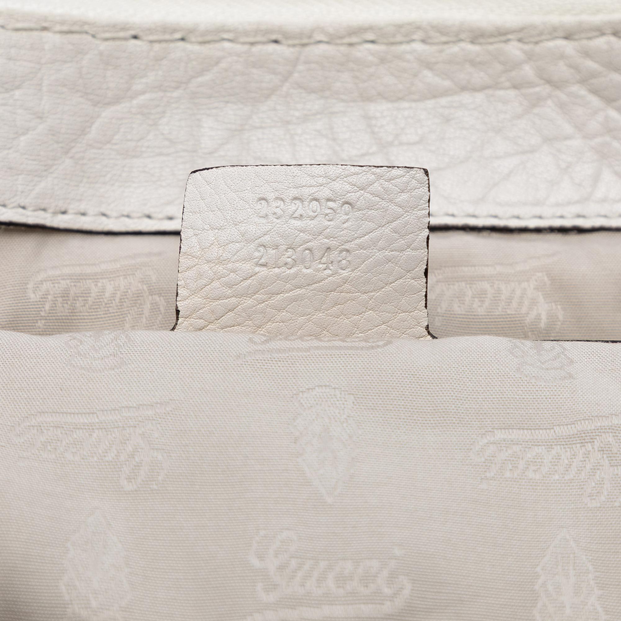 Gucci Medium Leather Bamboo Bar Tote