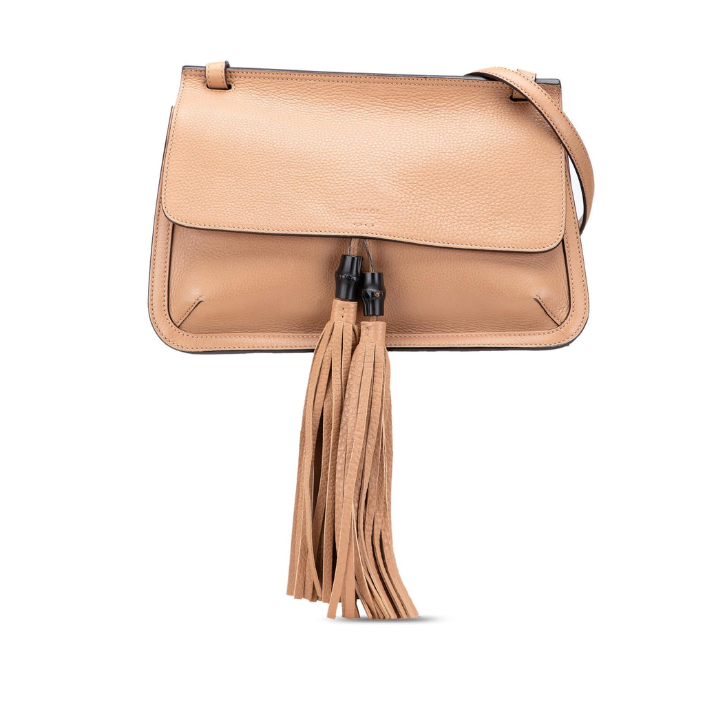 Gucci Medium Leather Bamboo Daily Crossbody
