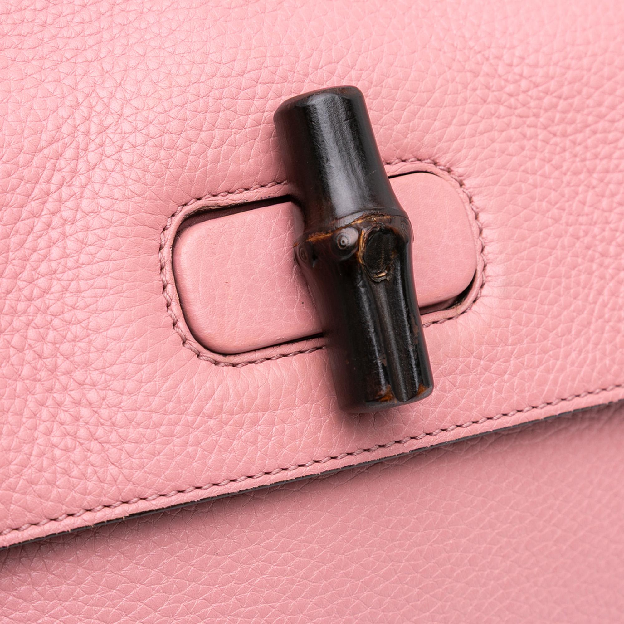 Gucci Medium Leather Bamboo Daily Satchel