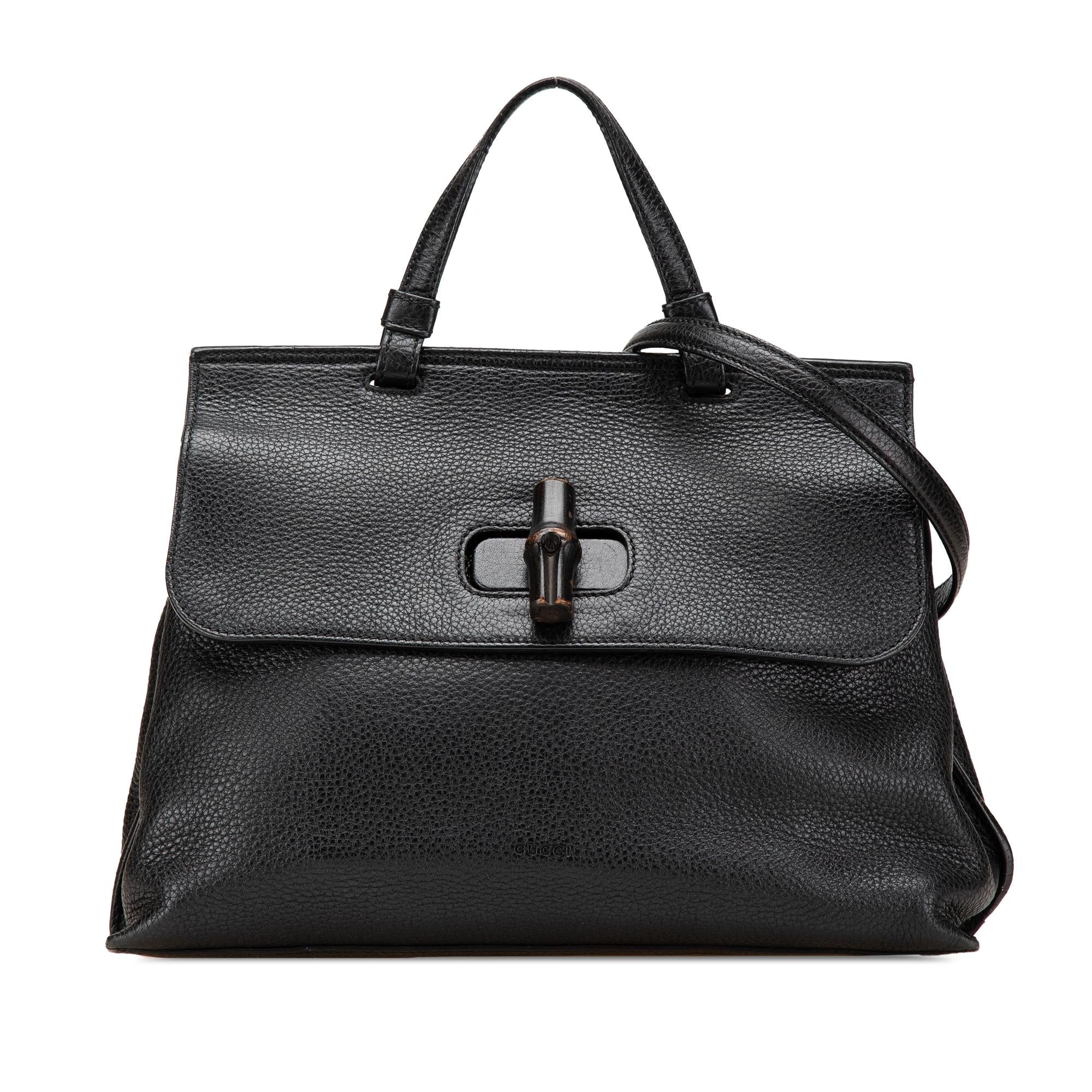 Gucci Medium Leather Bamboo Daily Satchel
