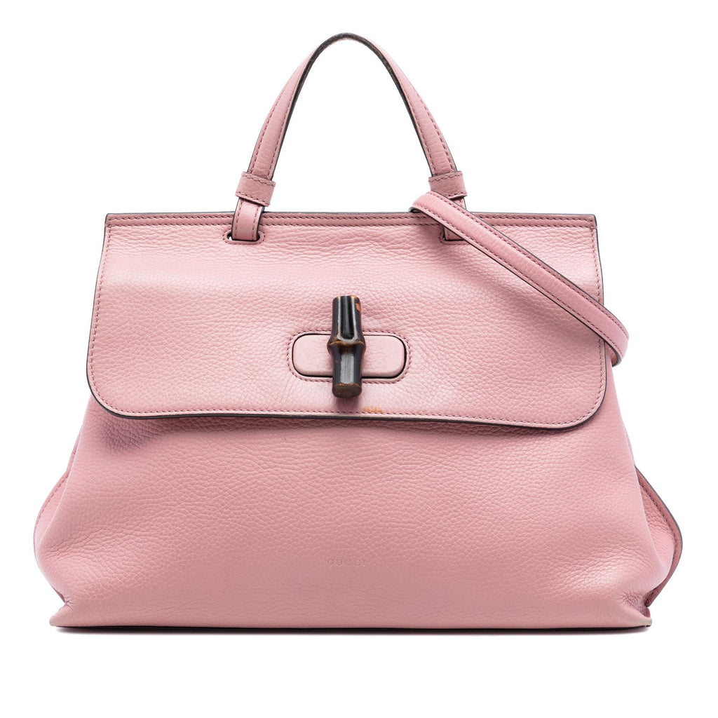Gucci Medium Leather Bamboo Daily Satchel