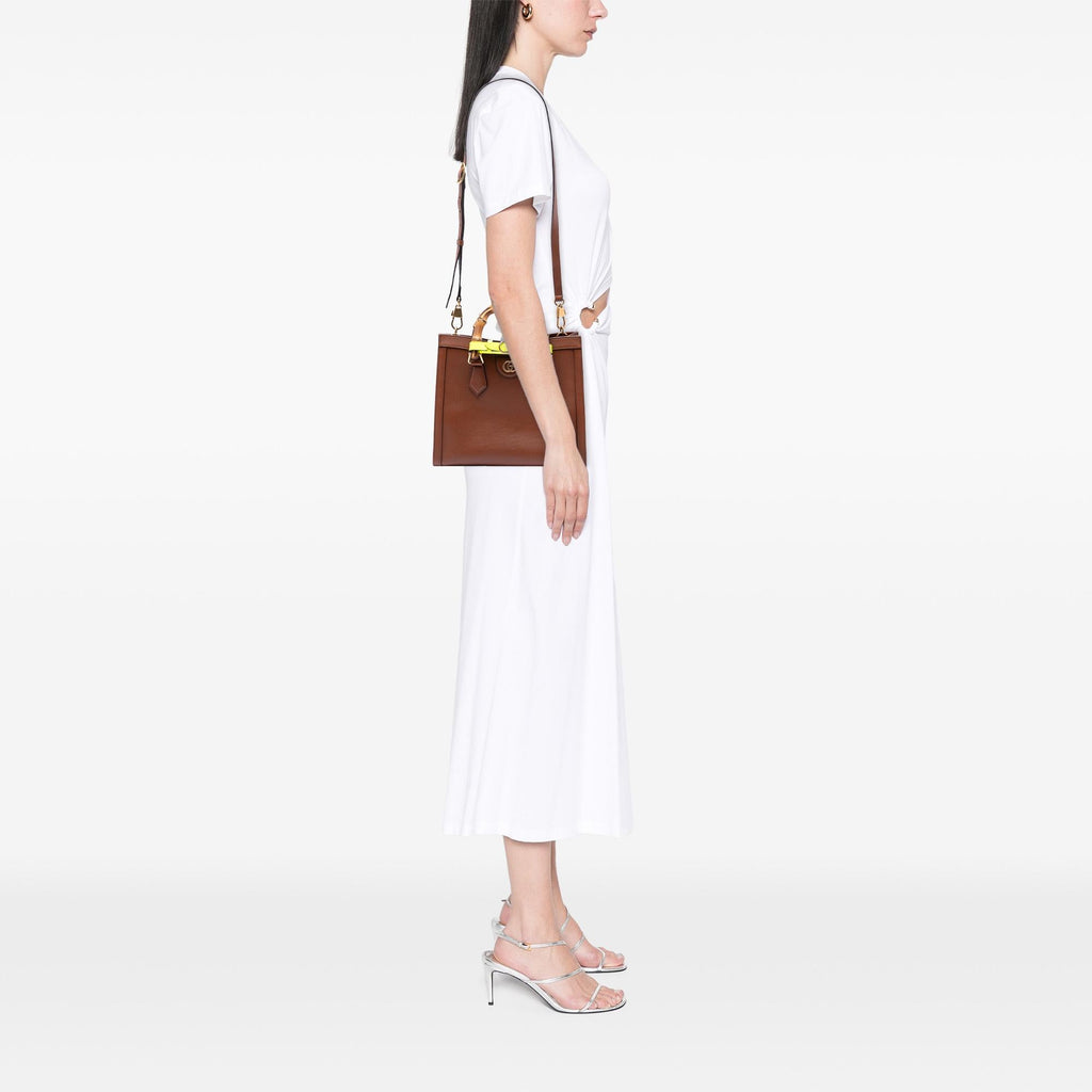 Gucci Medium Leather Bamboo Diana Satchel