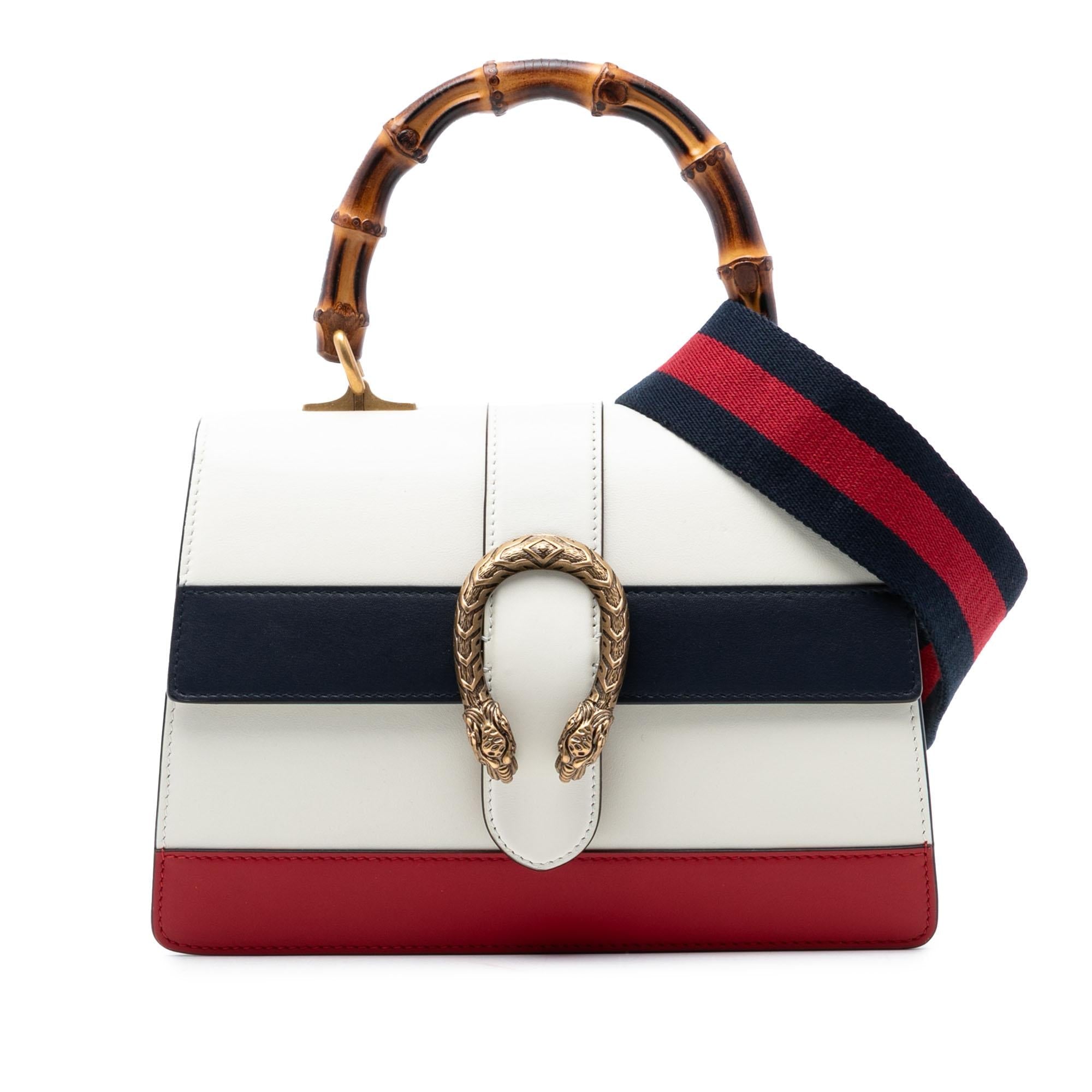 Gucci Medium Leather Bamboo Dionysus Web Satchel