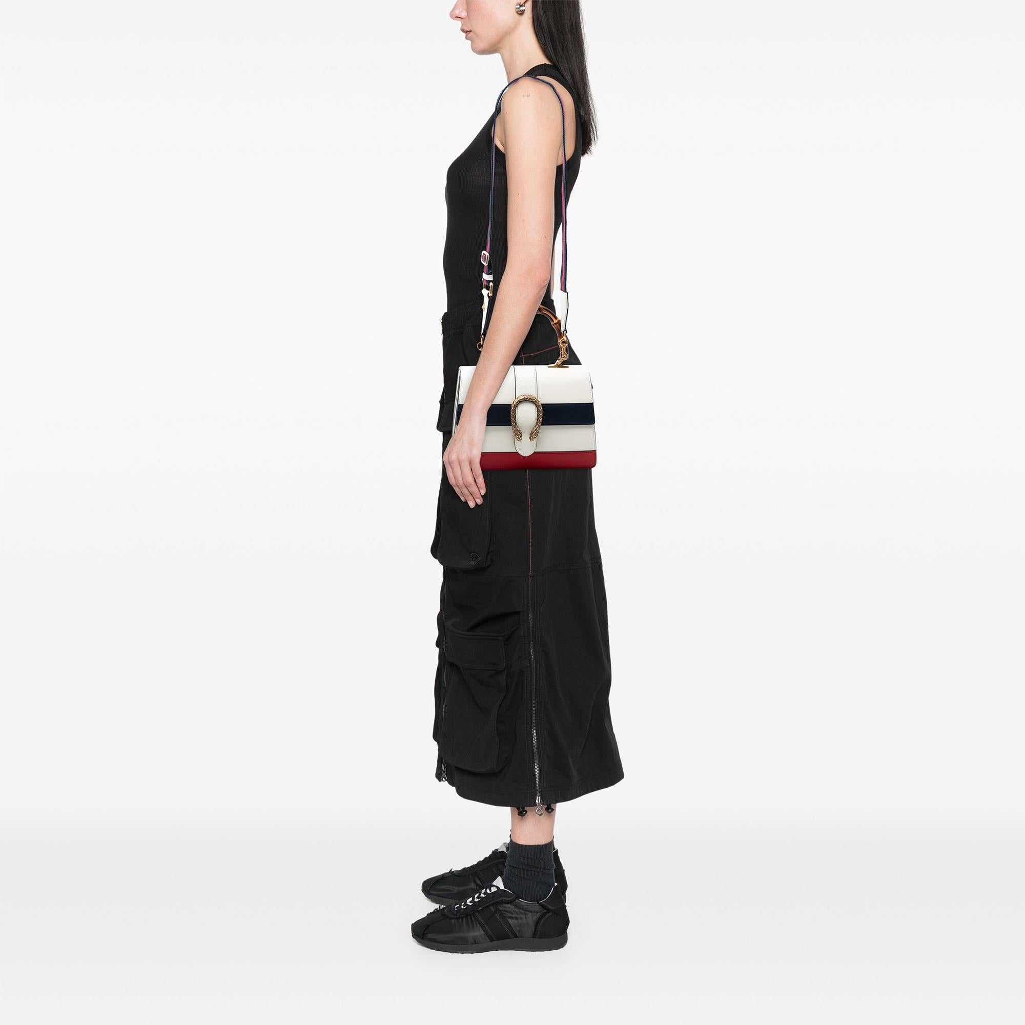 Gucci Medium Leather Bamboo Dionysus Web Satchel