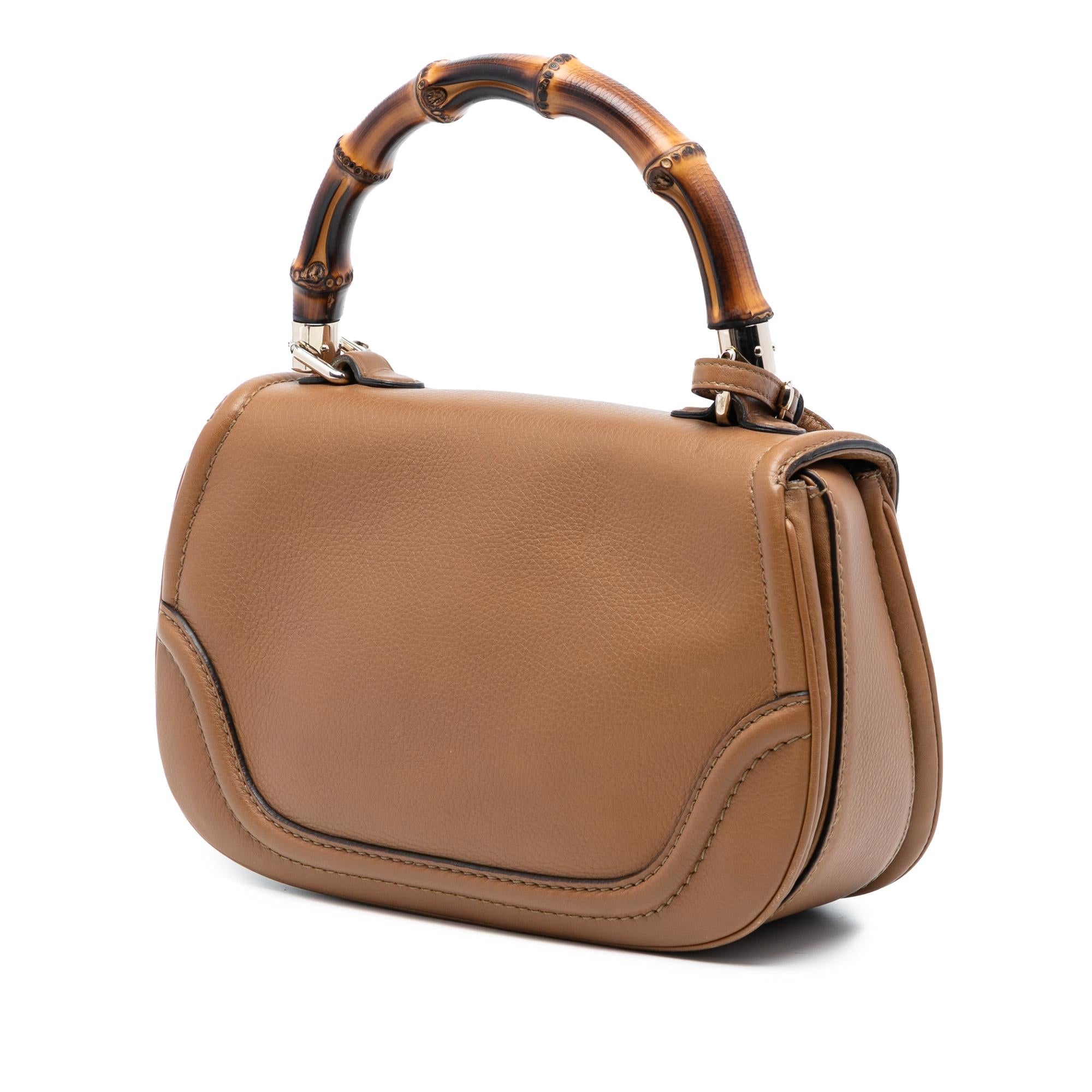 Gucci Medium Leather New Bamboo Satchel