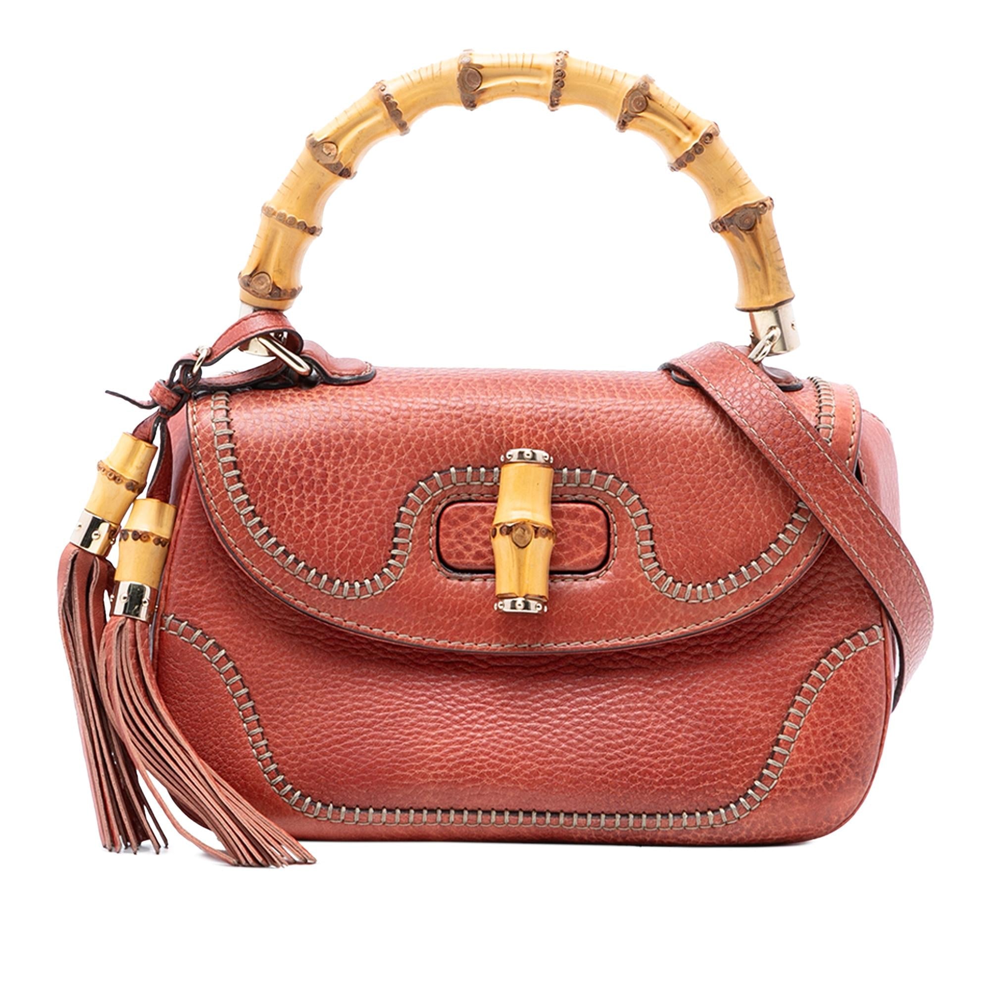 Gucci Medium Leather New Bamboo Satchel