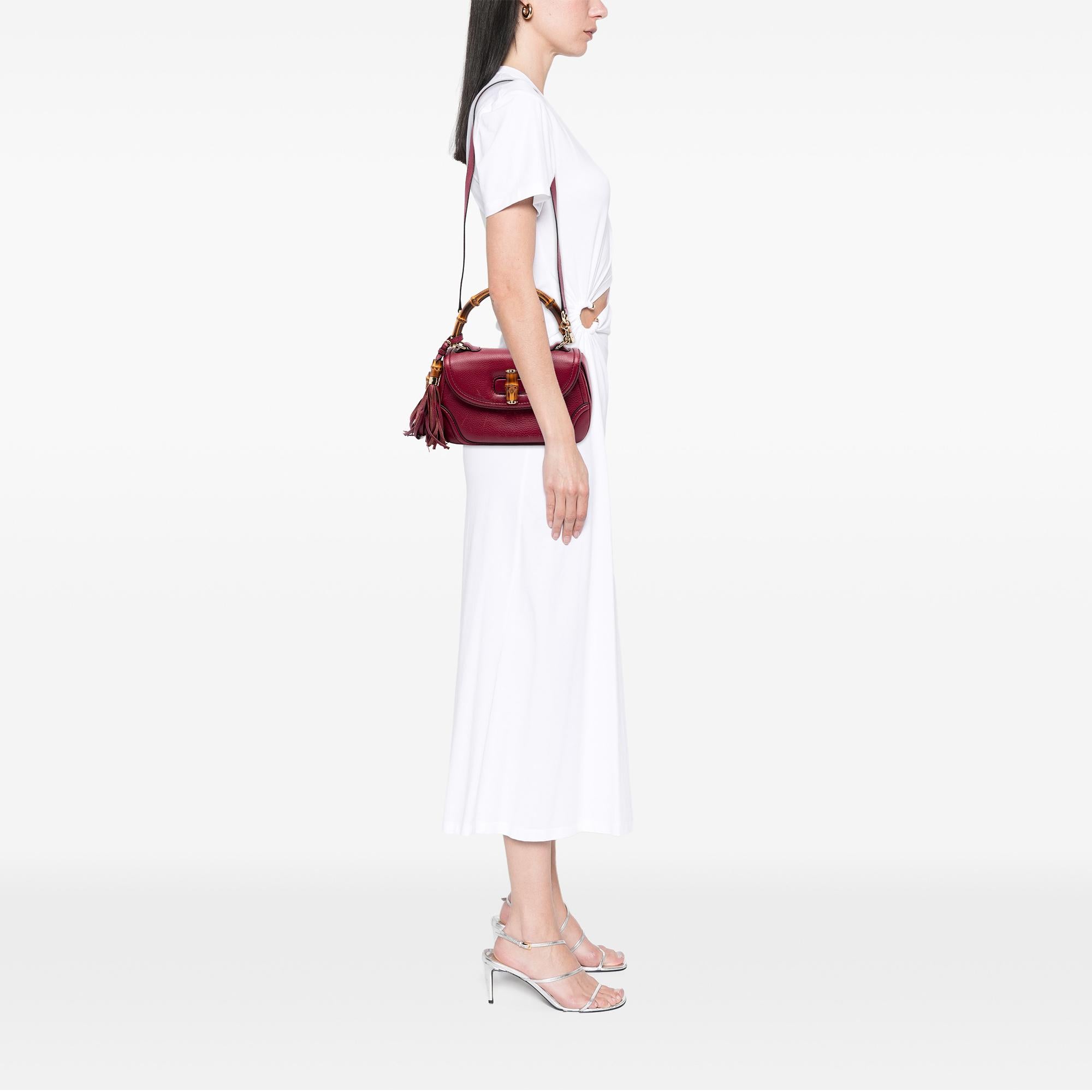 Gucci Medium Leather New Bamboo Satchel