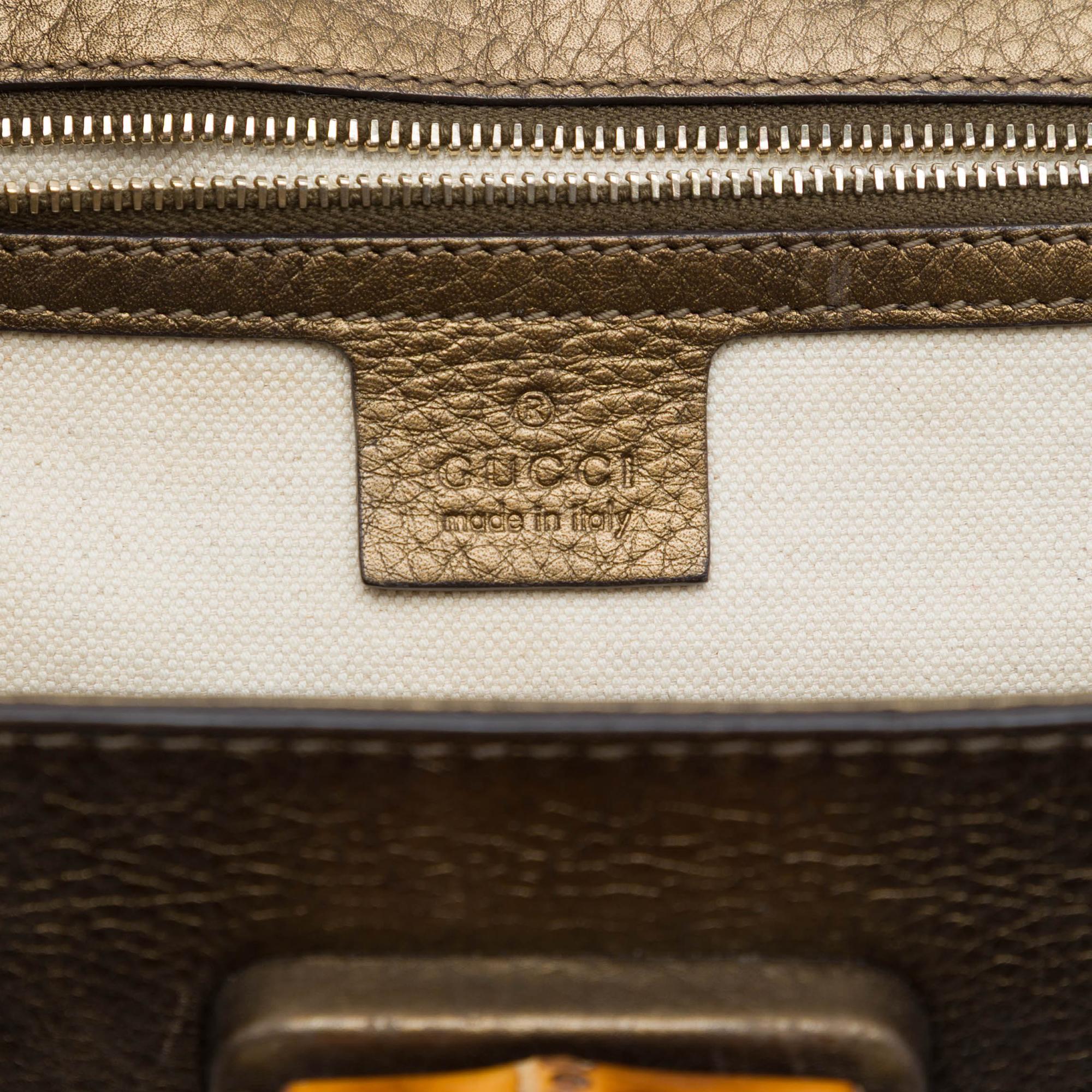 Gucci Medium Leather New Bamboo Satchel