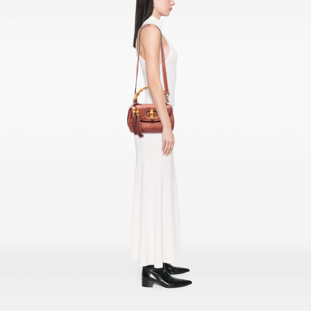 Gucci Medium Leather New Bamboo Satchel