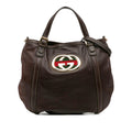 Gucci Medium Leather Web Britt Satchel