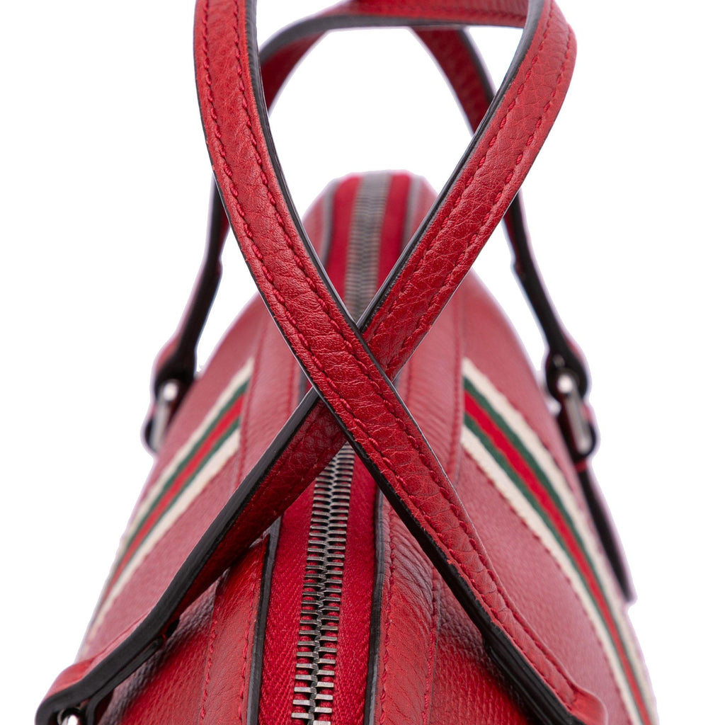 Gucci Medium Leather Web Dome Satchel