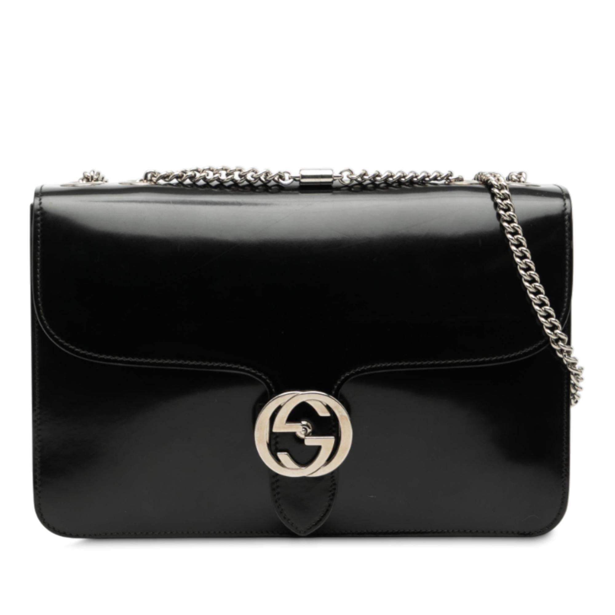 Gucci Medium Patent Dollar Interlocking G Crossbody