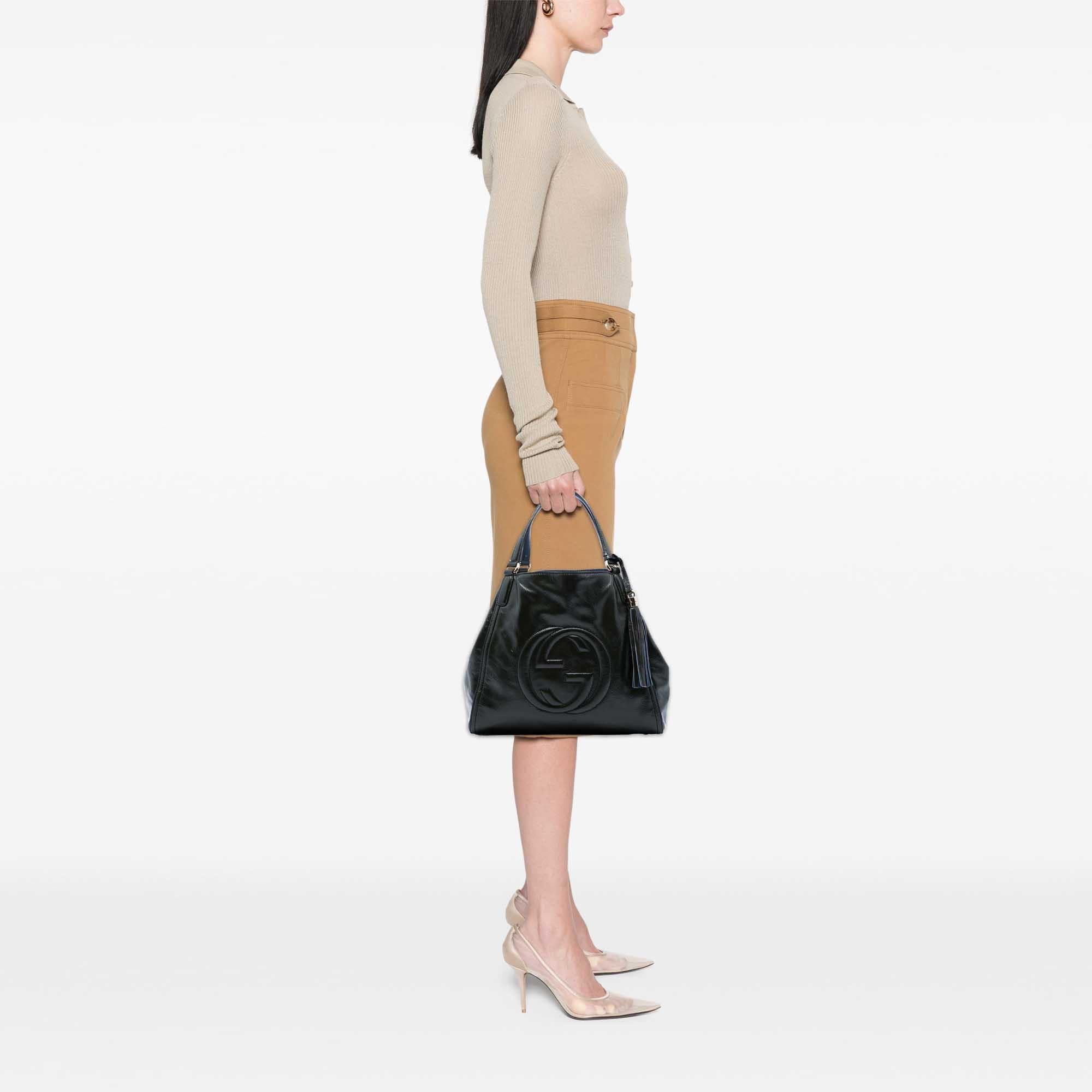 Gucci Medium Patent Soho Cellarius Tote