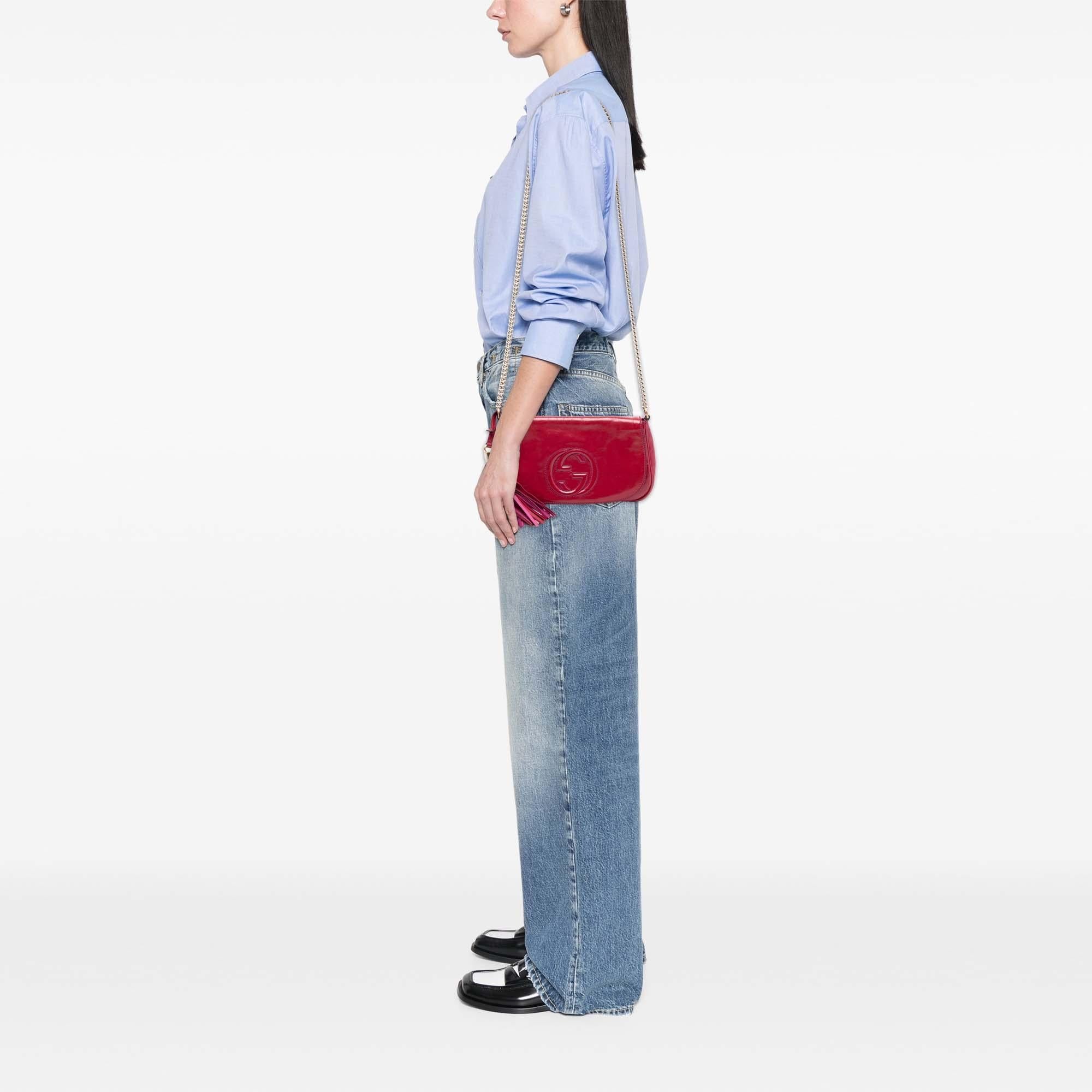 Gucci Medium Patent Soho Chain Flap Crossbody