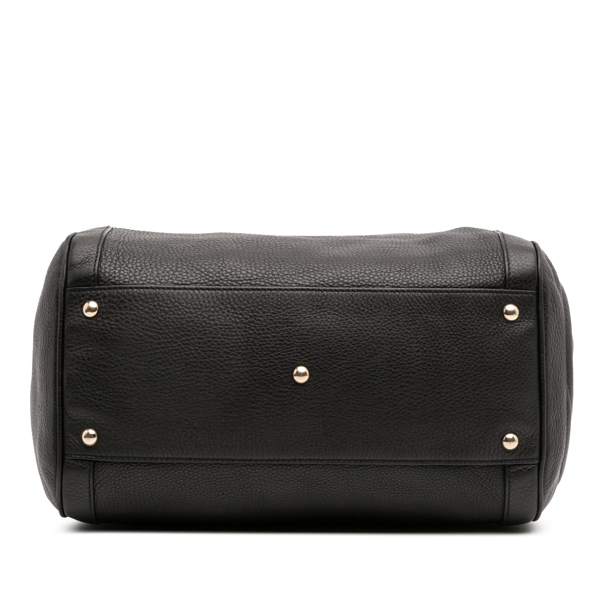 Gucci Medium Pebbled Calfskin Soho Boston Bag