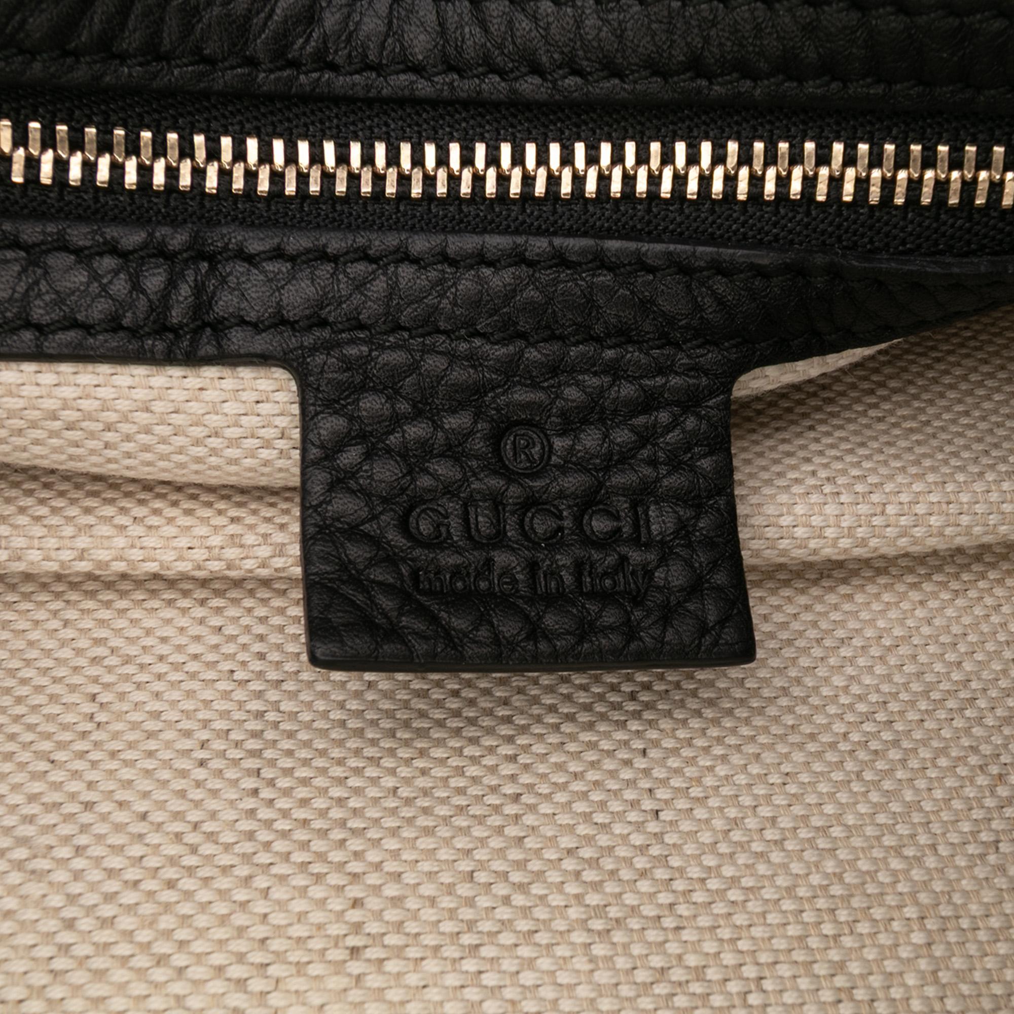 Gucci Medium Pebbled Calfskin Soho Boston Bag
