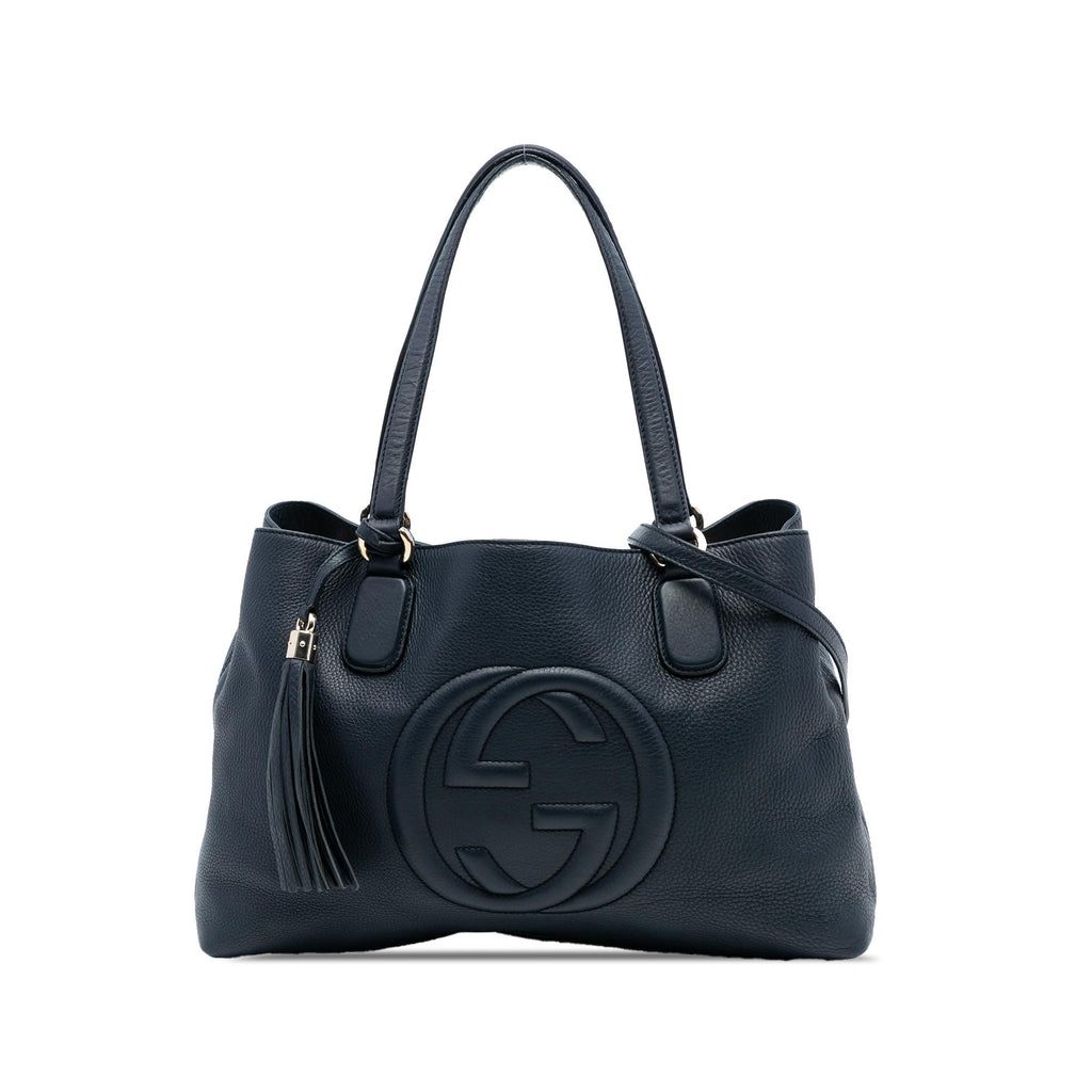 Gucci Medium Pebbled Calfskin Soho Working Satchel