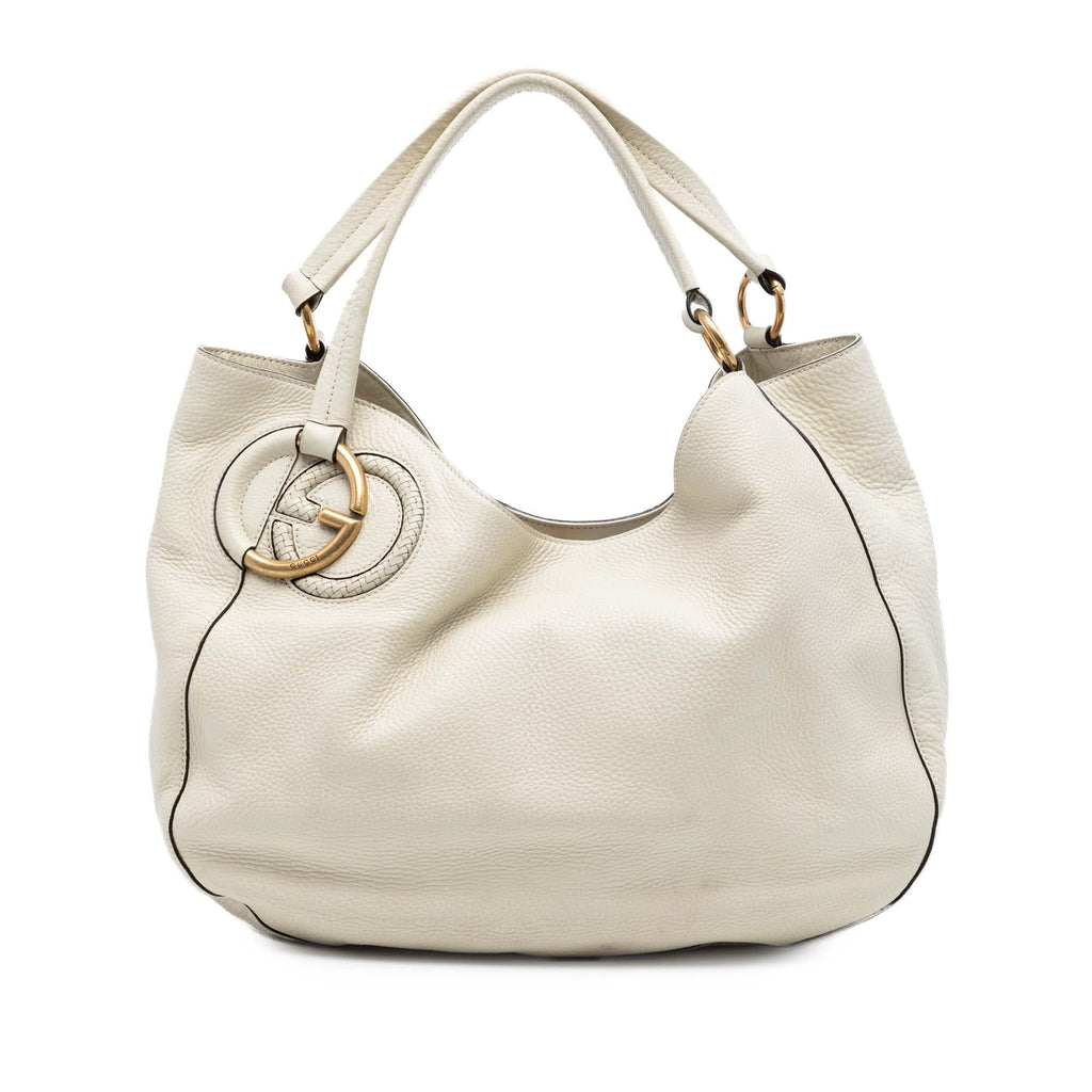 Gucci Medium Pebbled Calfskin Twill Tote