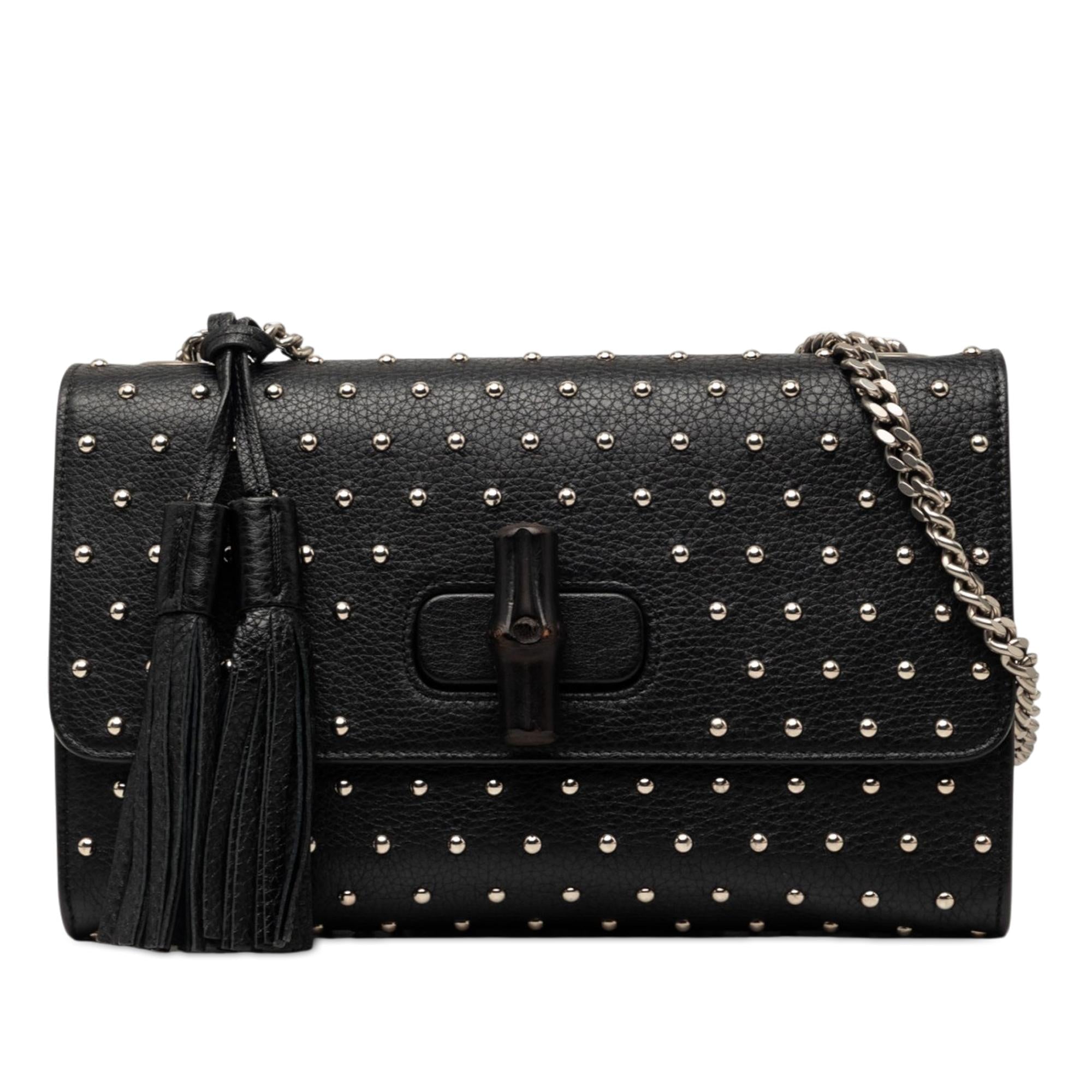 Gucci Medium Studded Leather Miss Bamboo Crossbody